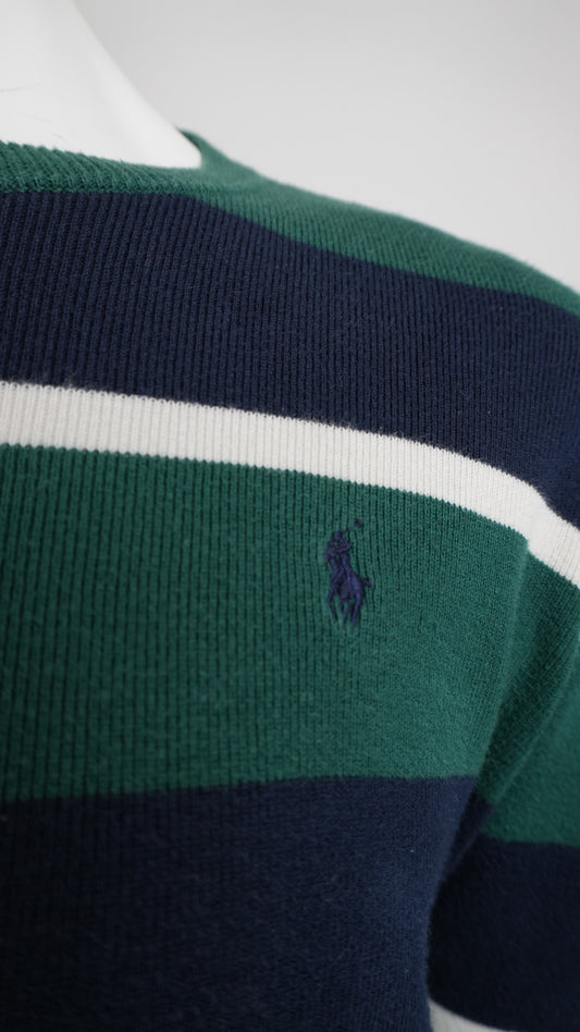 Pullover Ralph Lauren Uomo - Righe Verde e Blu - Taglia XL