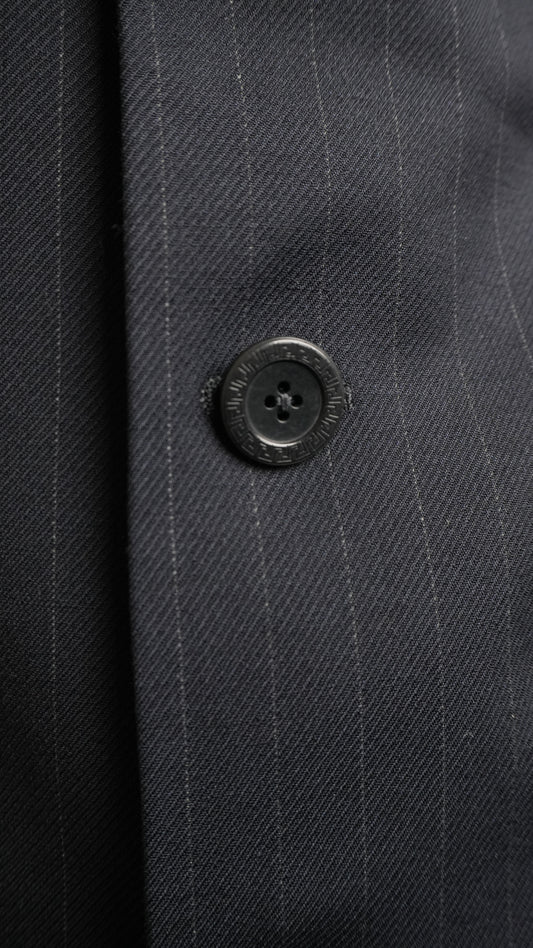 Giacca Uomo Versace Classic V2 in Pura Lana - Gessato Blu - Taglia XXL