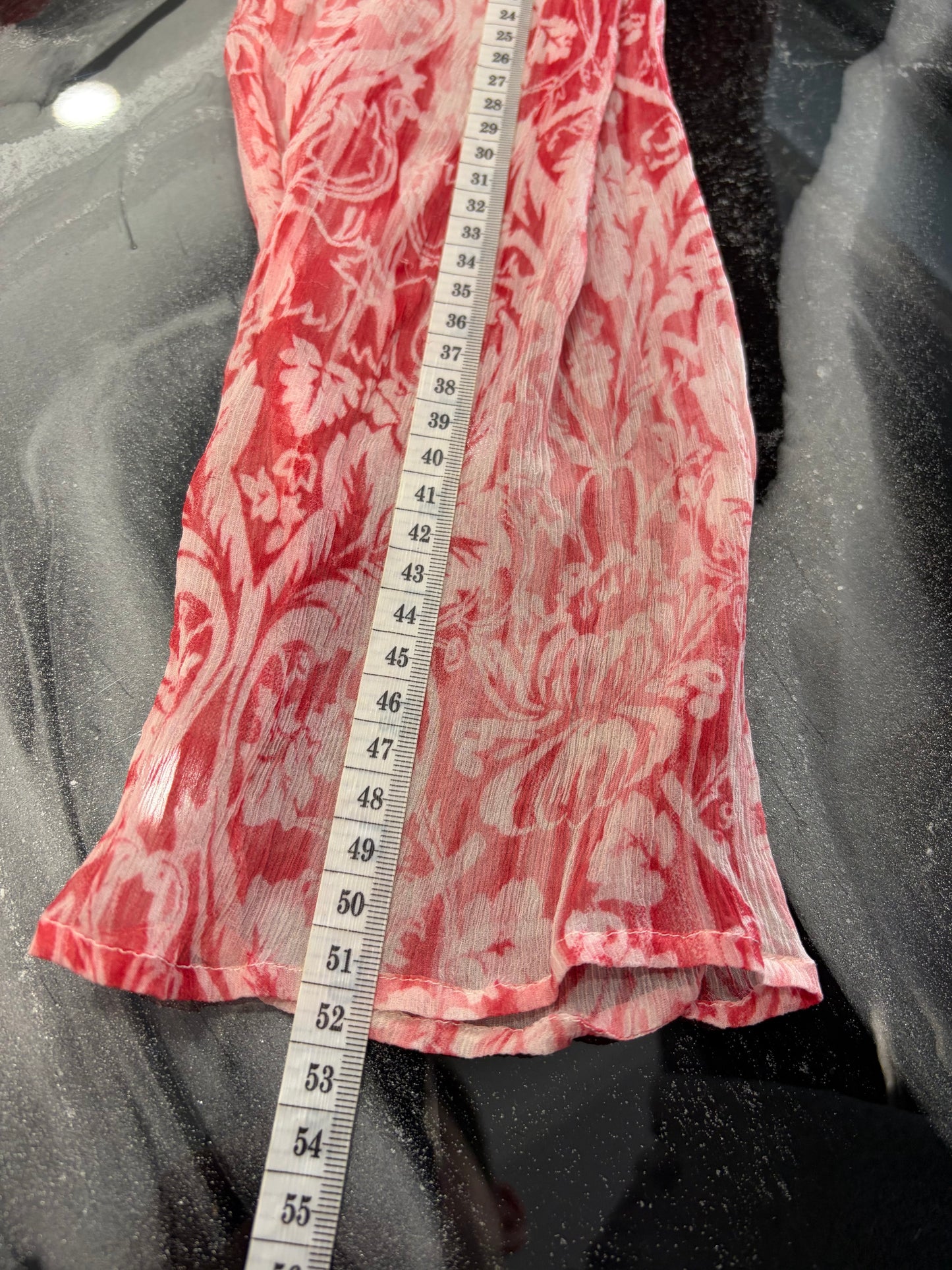 Abito Tunica Marina Rinaldi Basic in 100% Seta - Pattern Damascato Rosso taglia L
