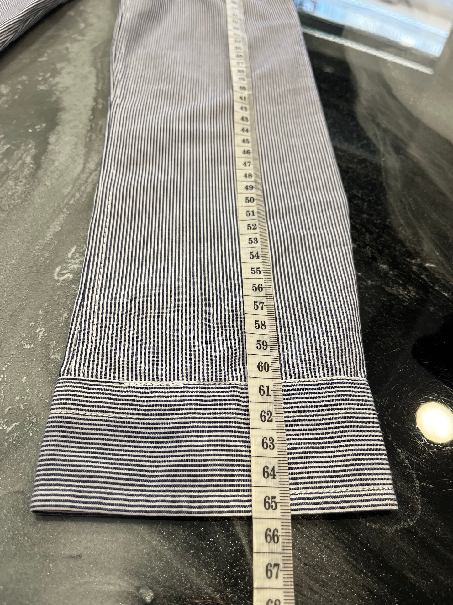 Camicia a Maniche Lunghe Polo Jeans Company Ralph Lauren Donna - Micro-righe Blu e Bianche - Taglia L