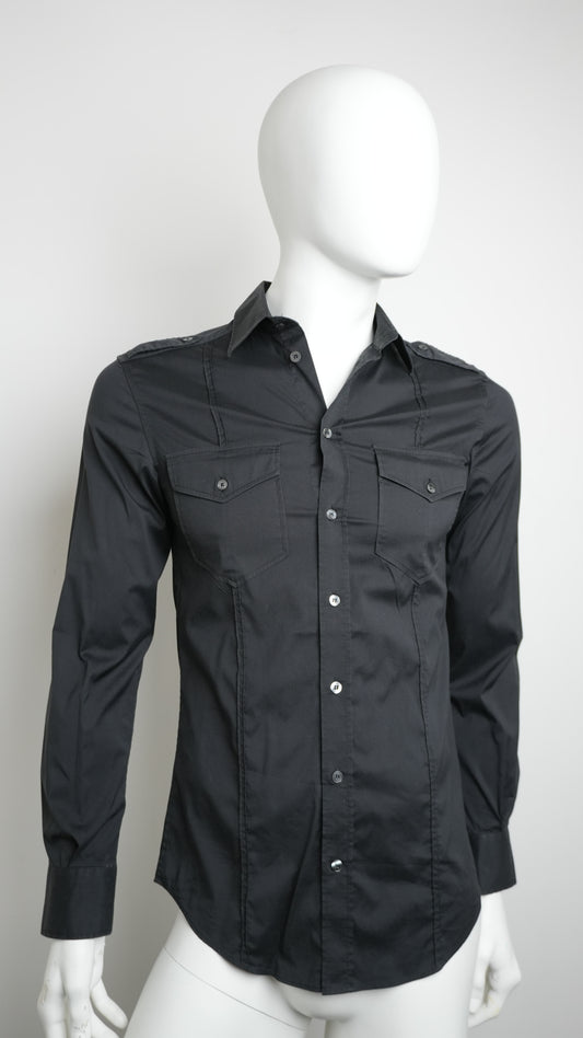D&G Dolce & Gabbana "Brad" Black Cotton Shirt - Size S