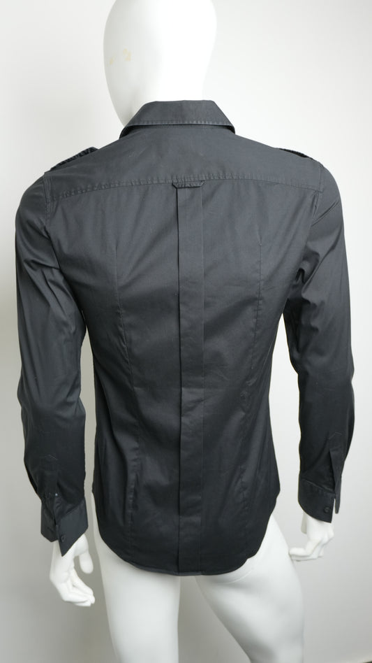 D&G Dolce & Gabbana "Brad" Black Cotton Shirt - Size S