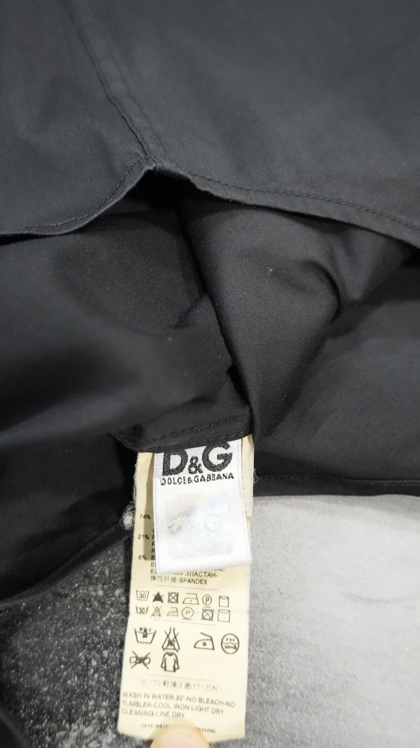 D&G Dolce & Gabbana "Brad" Black Cotton Shirt - Size S