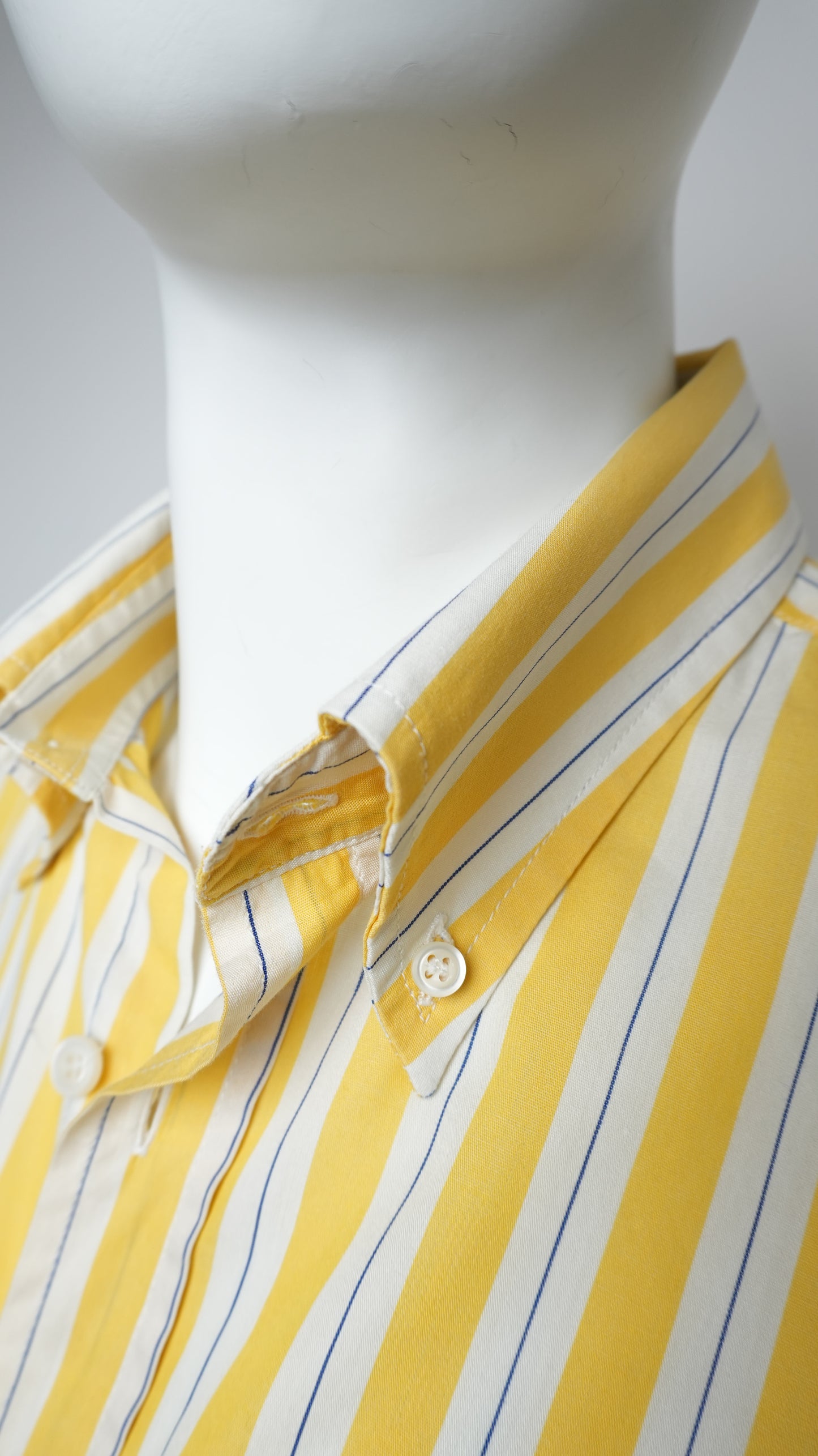 Vintage Valentino Jeans Yellow and Blue Striped Shirt - Size L