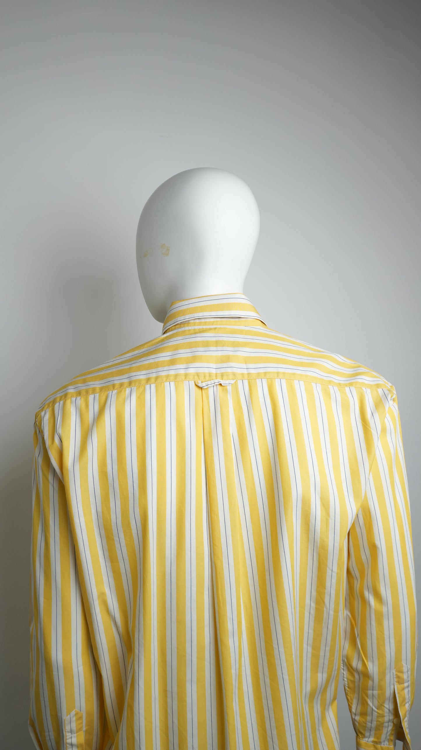 Vintage Valentino Jeans Yellow and Blue Striped Shirt - Size L