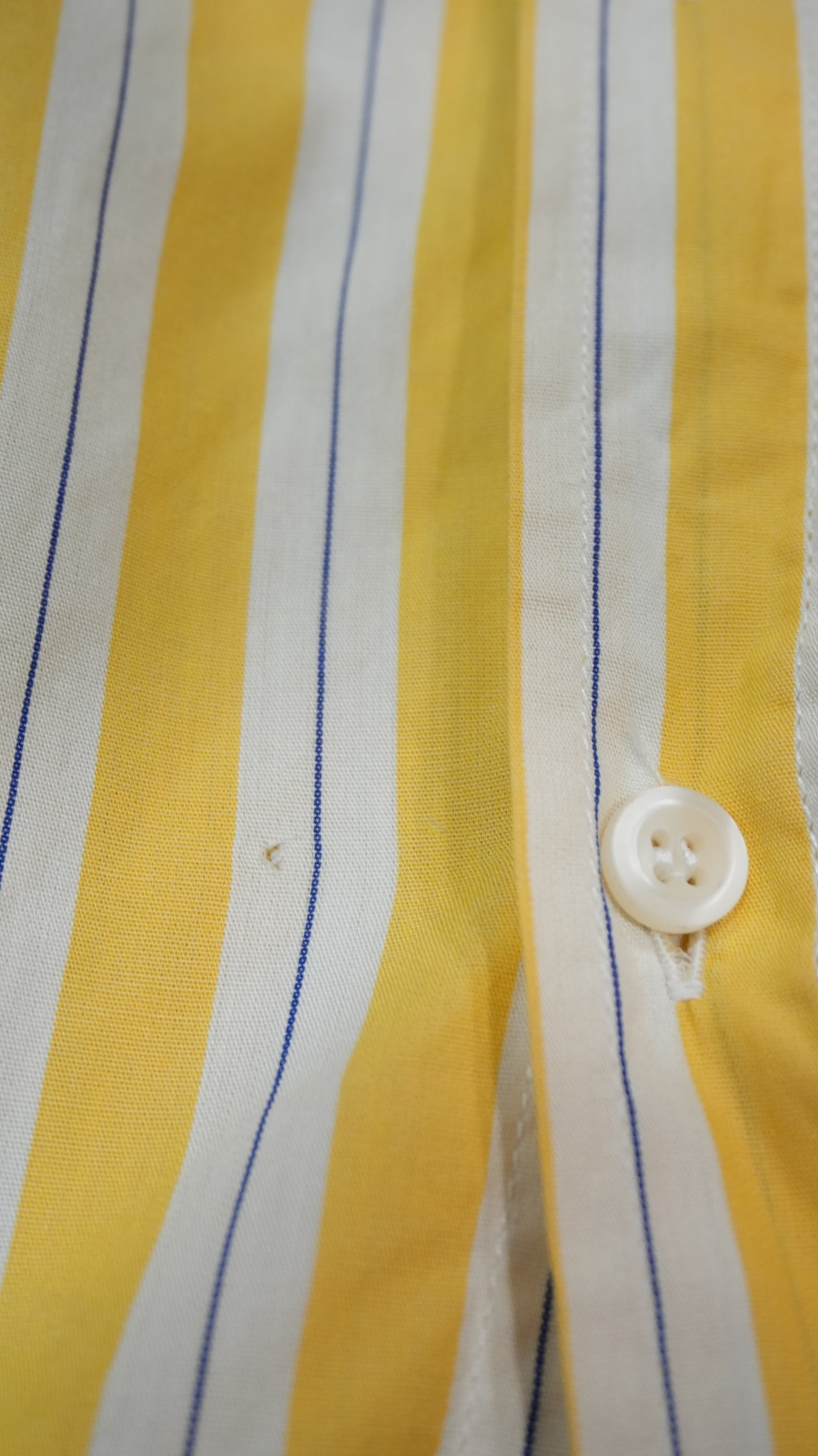 Vintage Valentino Jeans Yellow and Blue Striped Shirt - Size L
