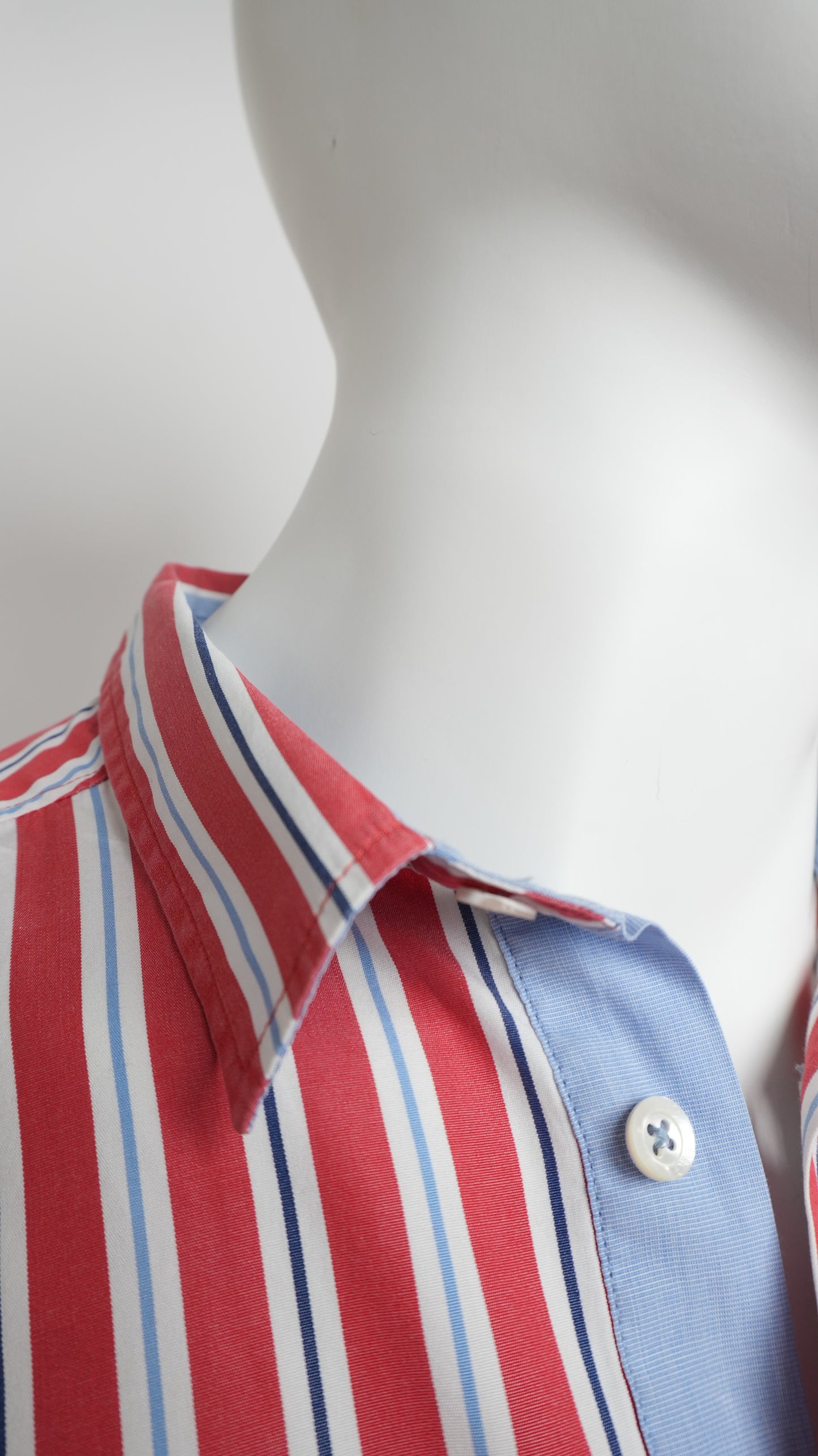 D&G Dolce & Gabbana Vintage Red, White, and Blue Striped Shirt - Size L
