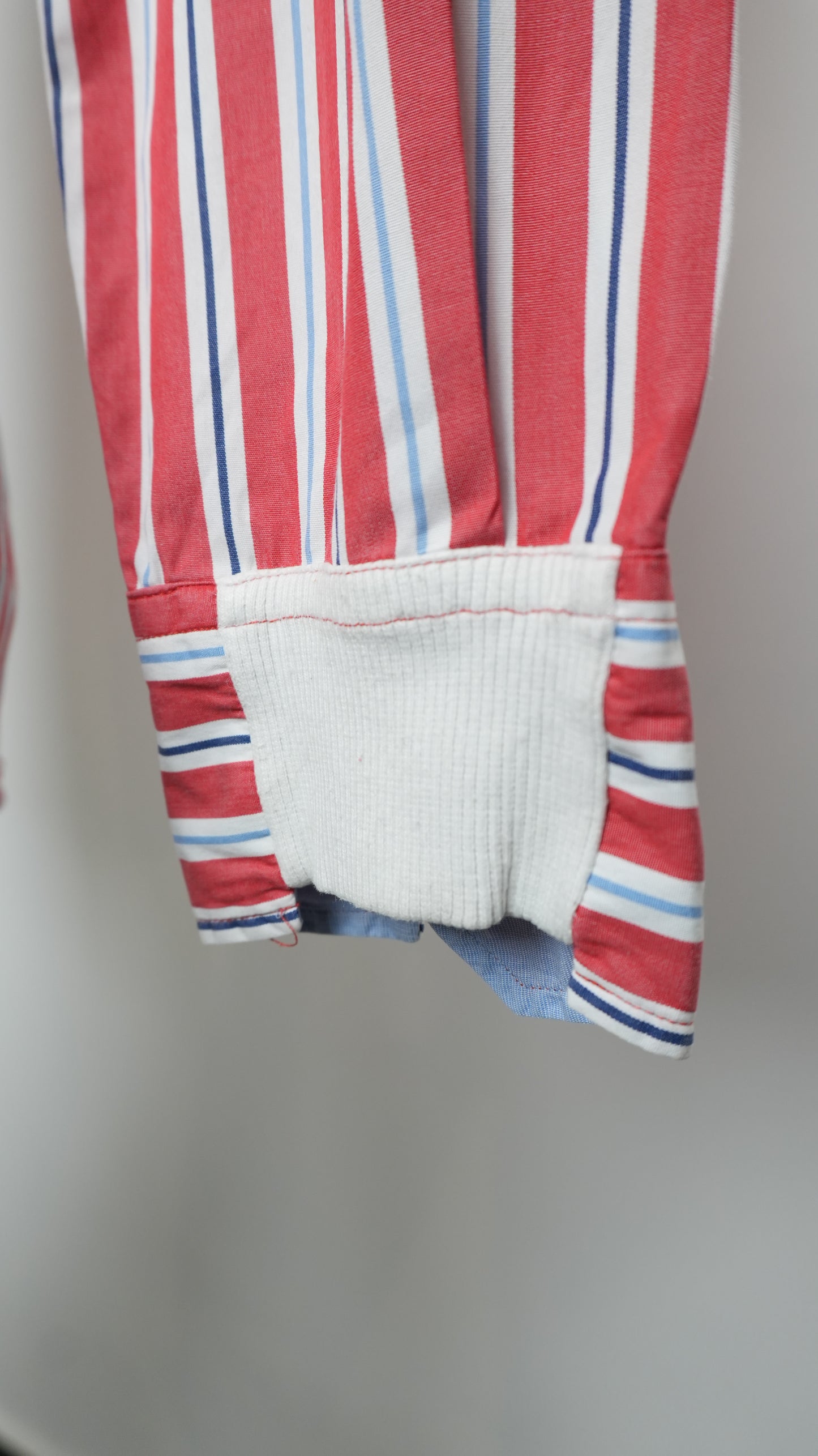D&G Dolce & Gabbana Vintage Red, White, and Blue Striped Shirt - Size L