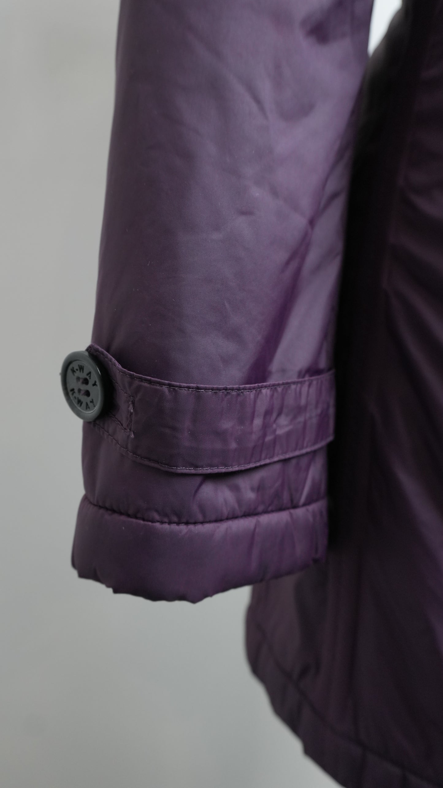 K-Way Women's Double-Breasted Purple Trench Coat with Belt - Size S