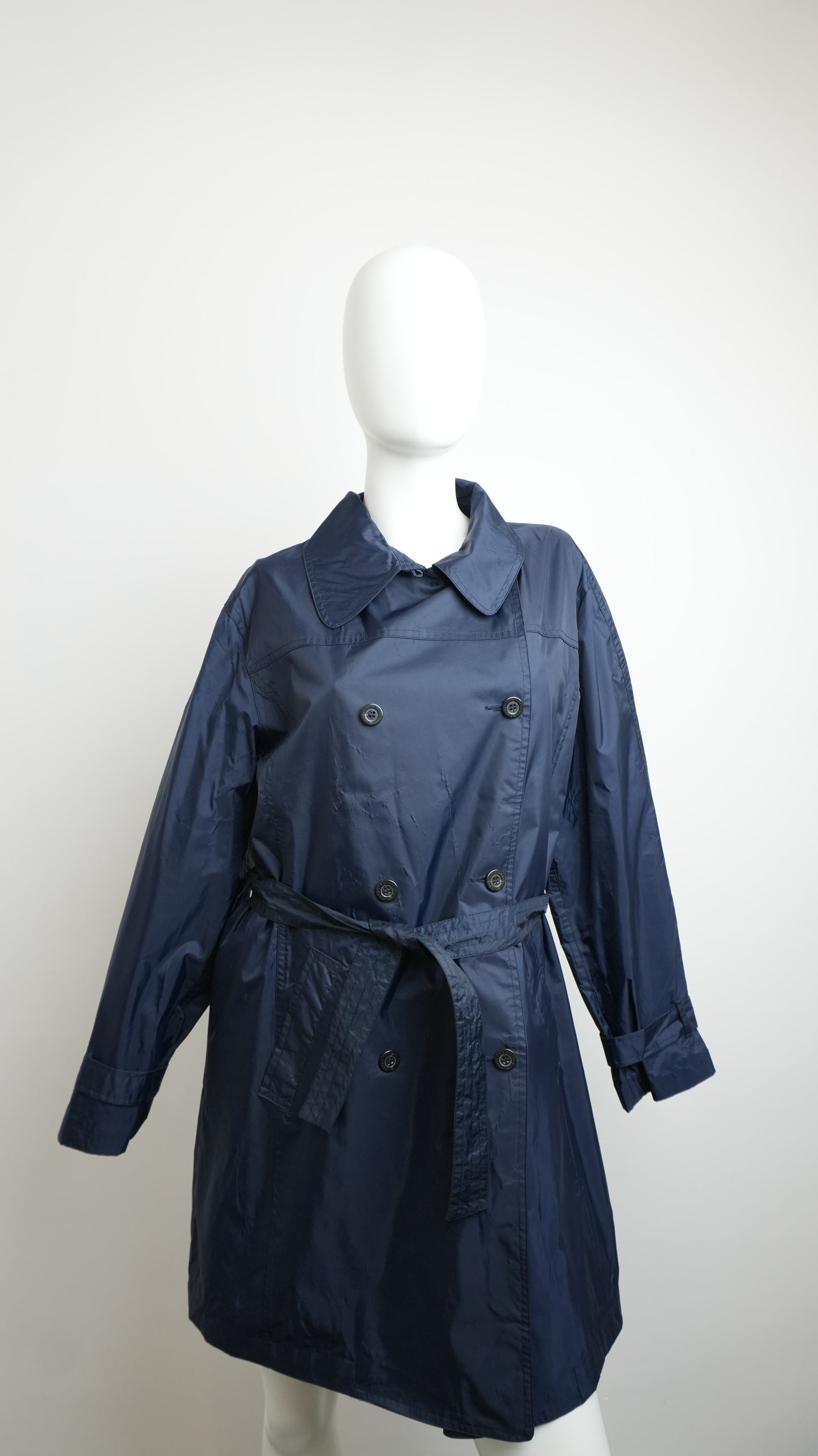 Valentino Jeans Women's Blue Trench Coat with Belt - Size S