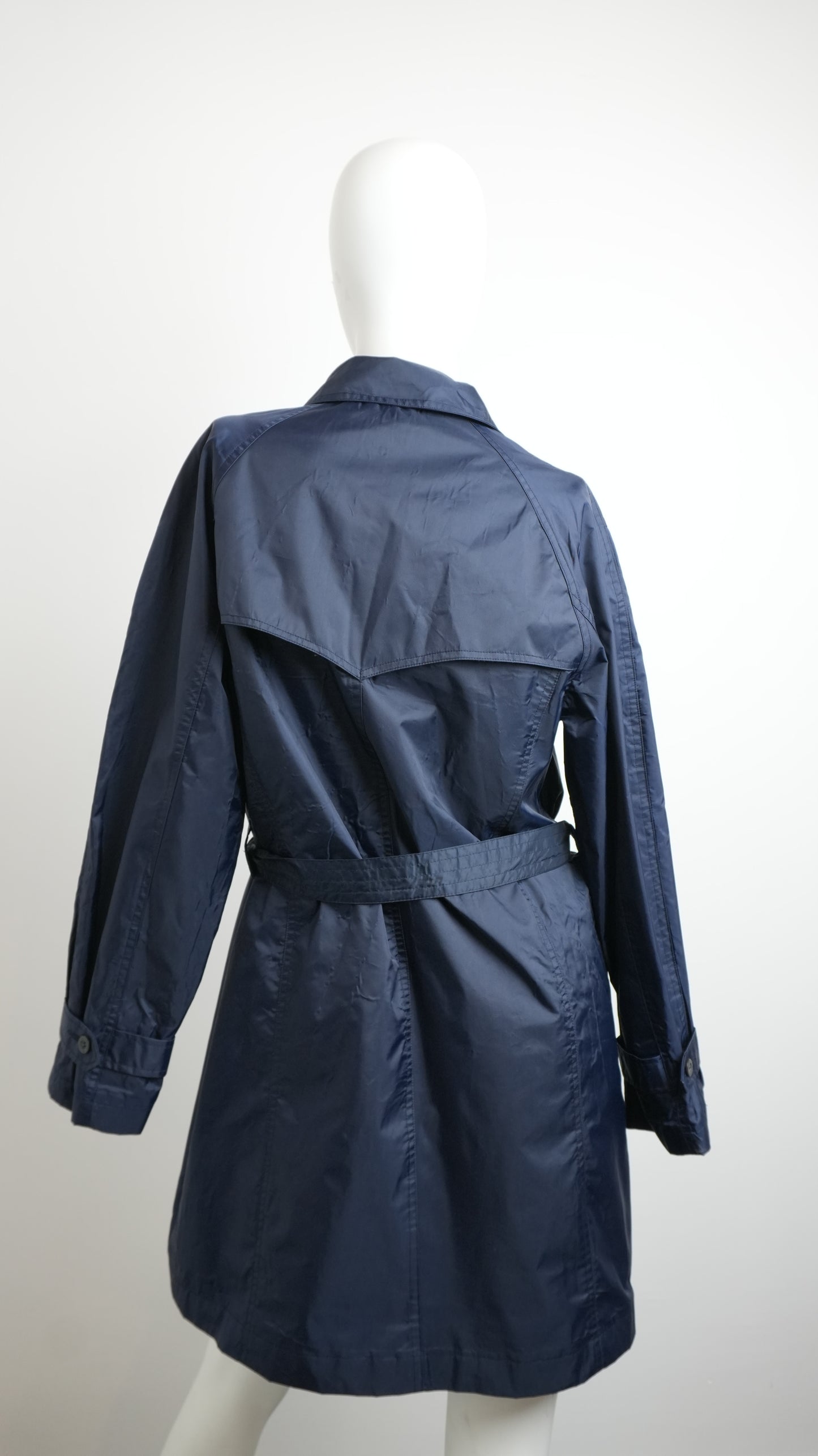 Valentino Jeans Women's Blue Trench Coat with Belt - Size S