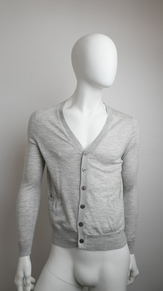 Men's Gobi 100% Mongolian Cashmere Cardigan Light Grey - Size M