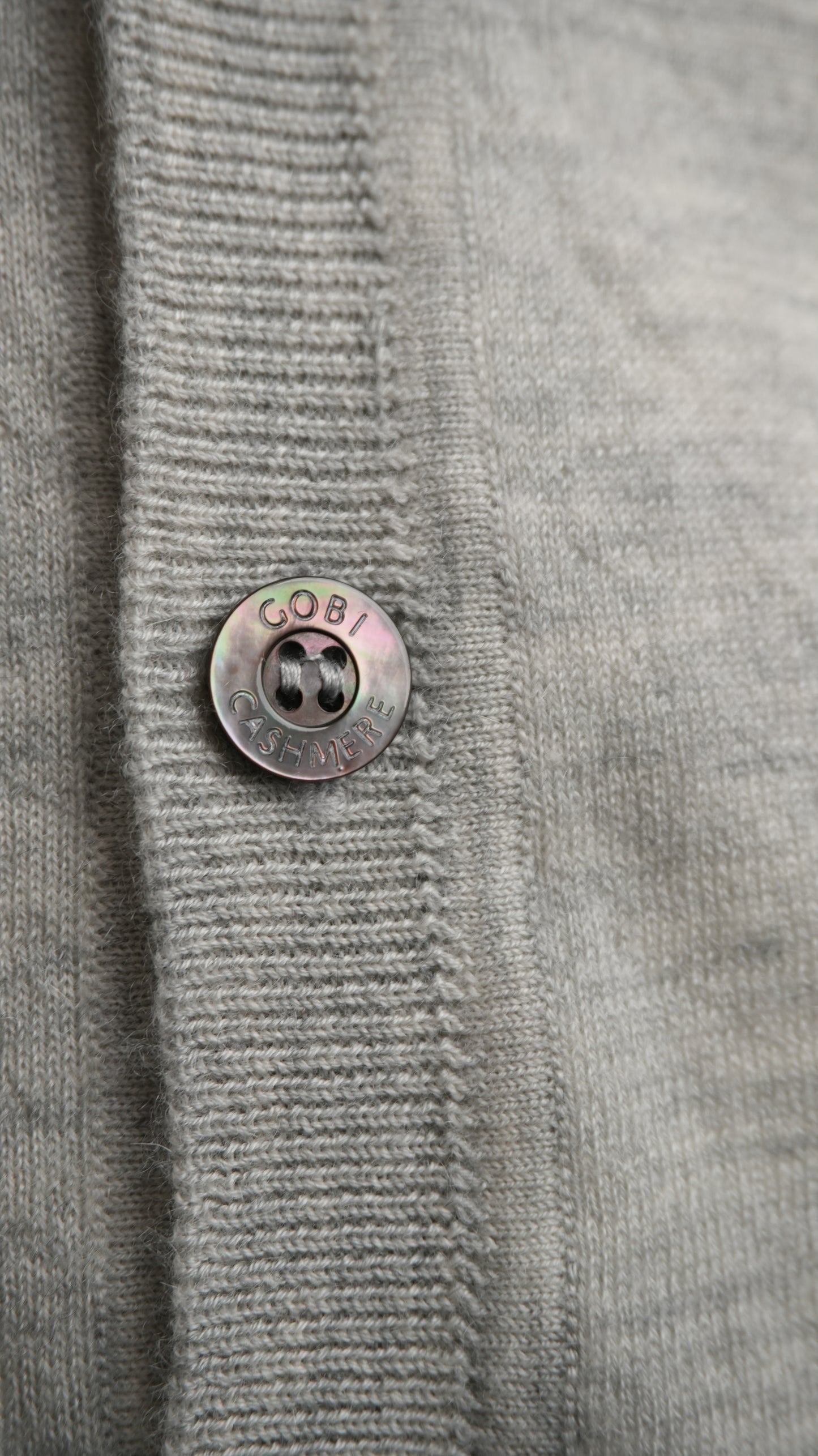 Men's Gobi 100% Mongolian Cashmere Cardigan Light Grey - Size M
