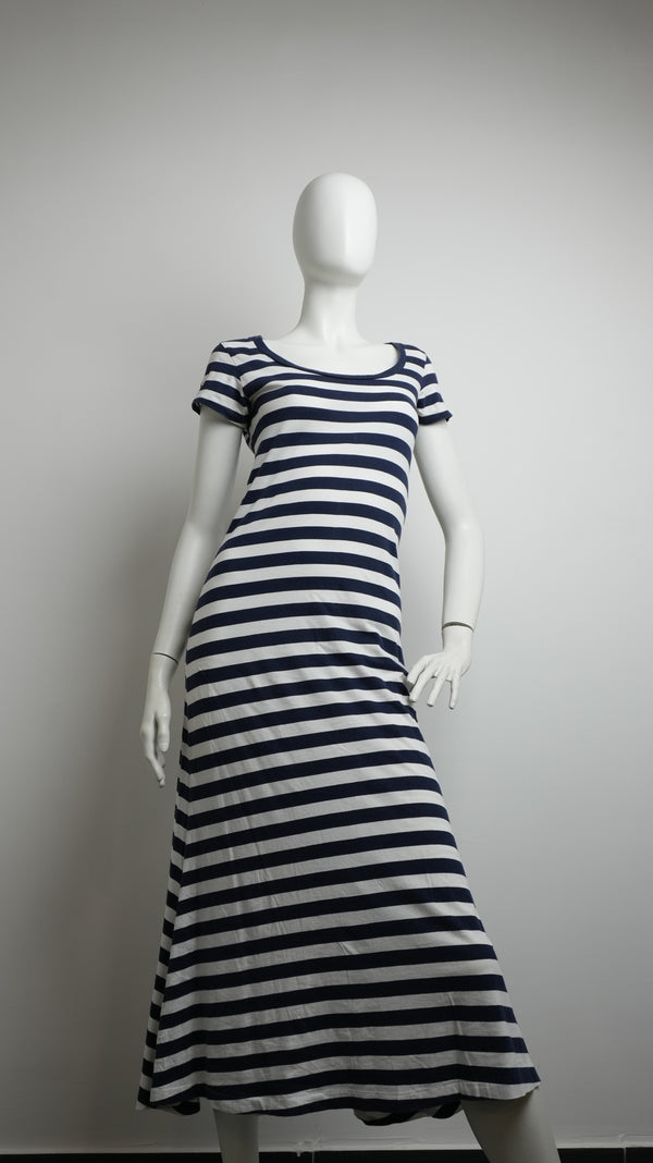 Abito Lungo Polo Ralph Lauren Donna - Righe Bianche e Blu - Taglia S