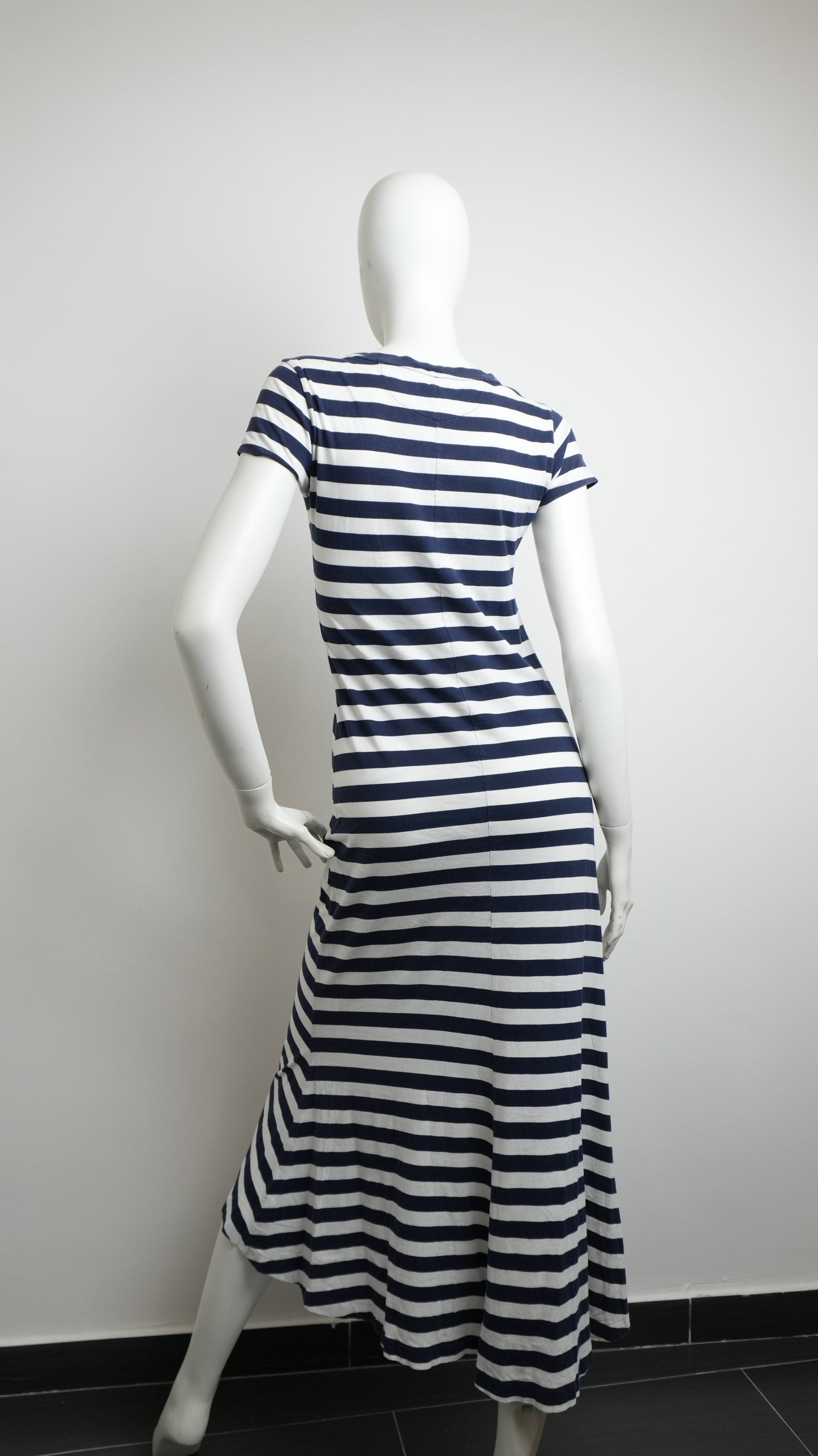 Abito Lungo Polo Ralph Lauren Donna - Righe Bianche e Blu - Taglia S