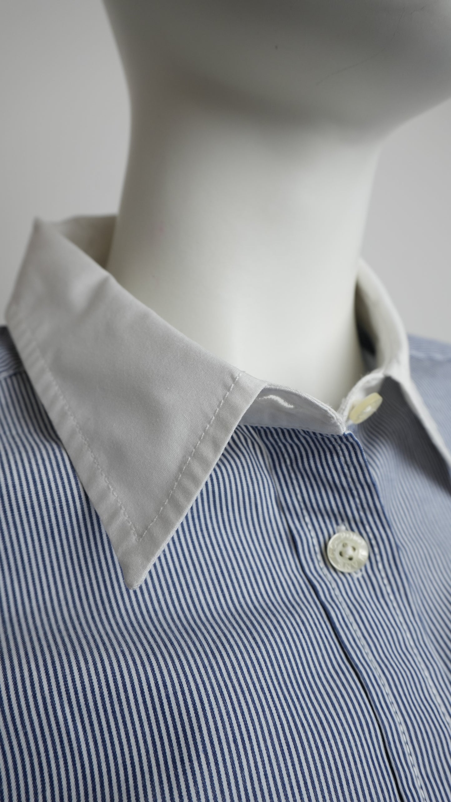 Camicia a Maniche Lunghe Polo Jeans Company Ralph Lauren Donna - Micro-righe Blu e Bianche - Taglia L