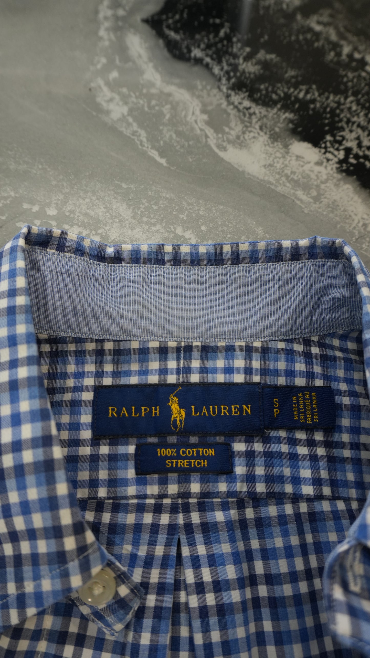 Camicia a Maniche Lunghe Ralph Lauren Uomo - Quadretti Blu e Bianchi - Taglia S