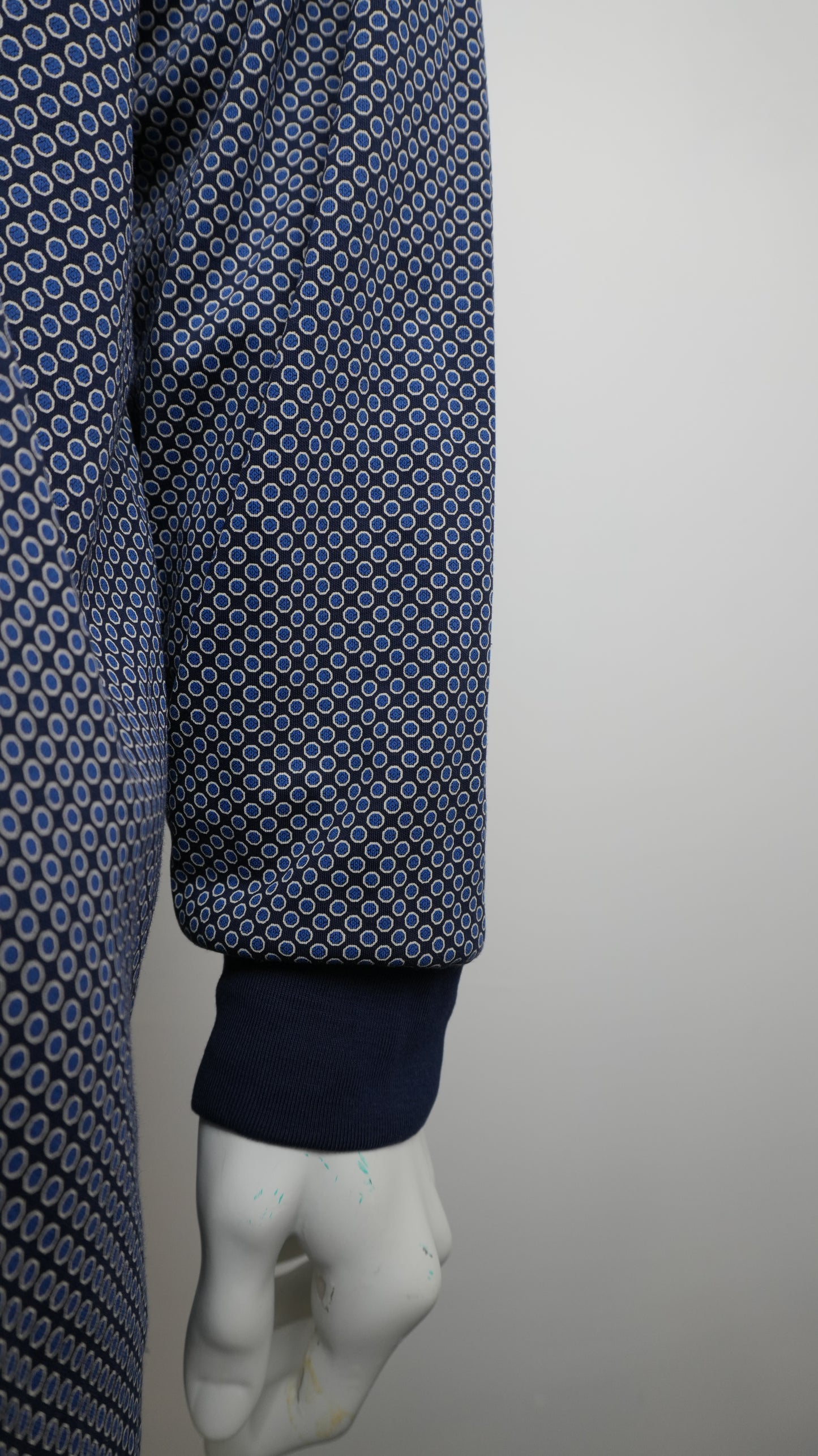 Polo a Maniche Lunghe Ralph Lauren Uomo Classic Fit - Fantasia Geometrica Blu - Taglia XL