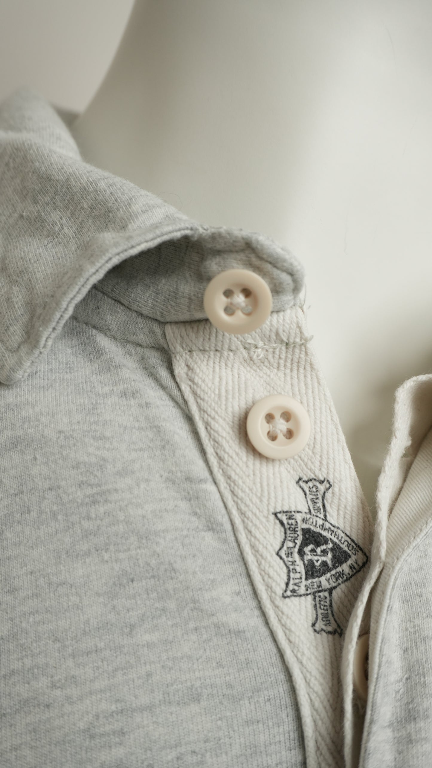 Polo a Maniche Lunghe Ralph Lauren Uomo - Grigio - Taglia L