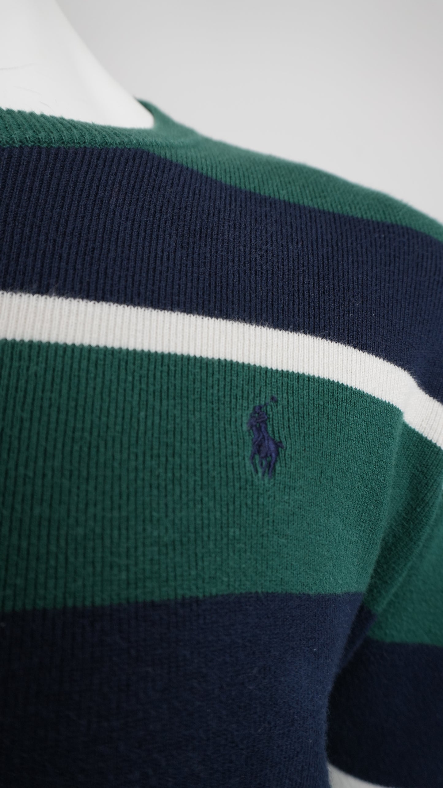 Pullover Ralph Lauren Uomo - Righe Verde e Blu - Taglia XL