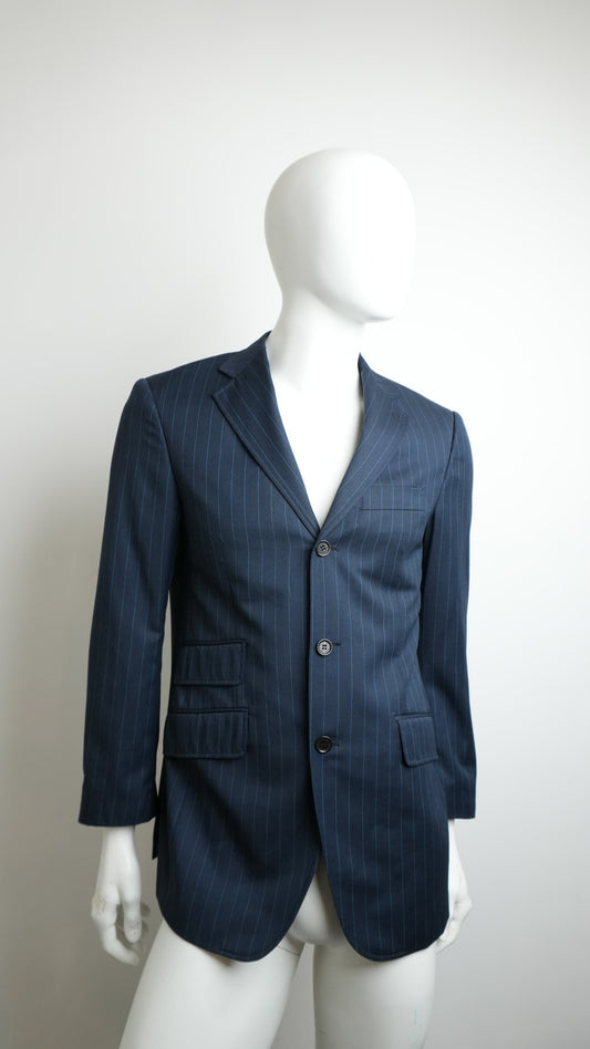 Giacca Uomo Etro Milano in Pura Lana - Gessato Blu Navy - Taglia S