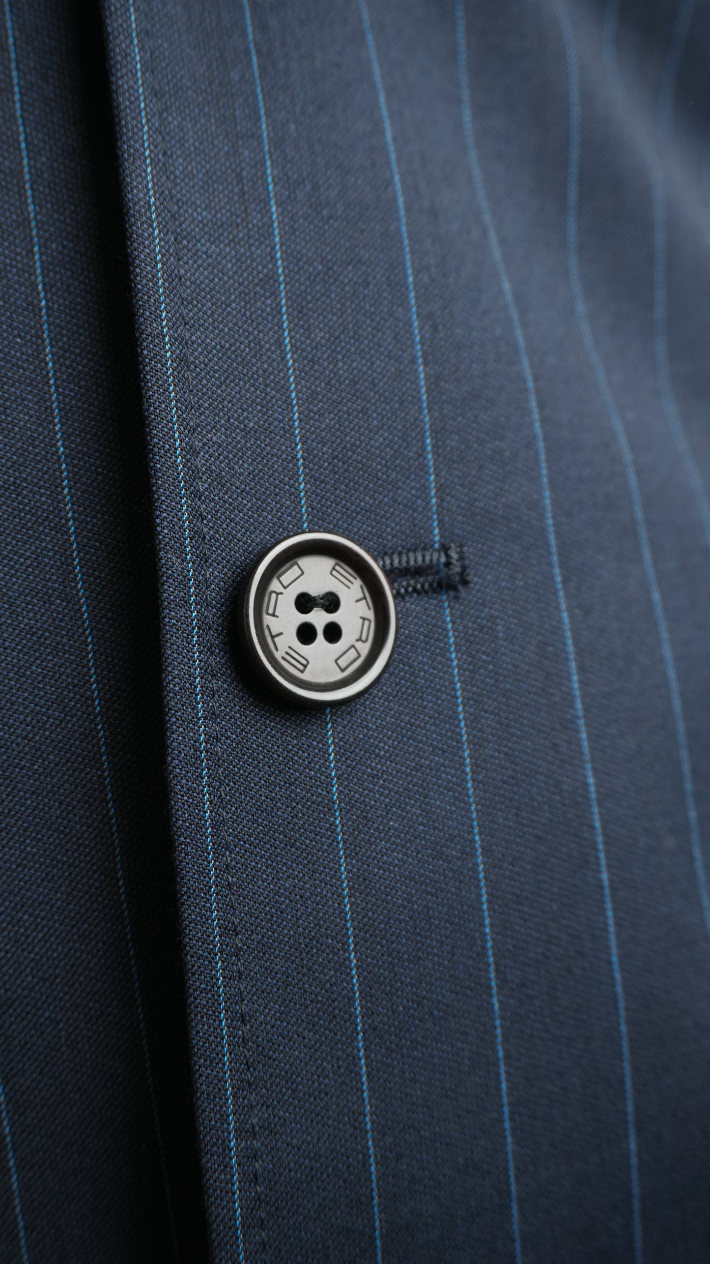 Giacca Uomo Etro Milano in Pura Lana - Gessato Blu Navy - Taglia S
