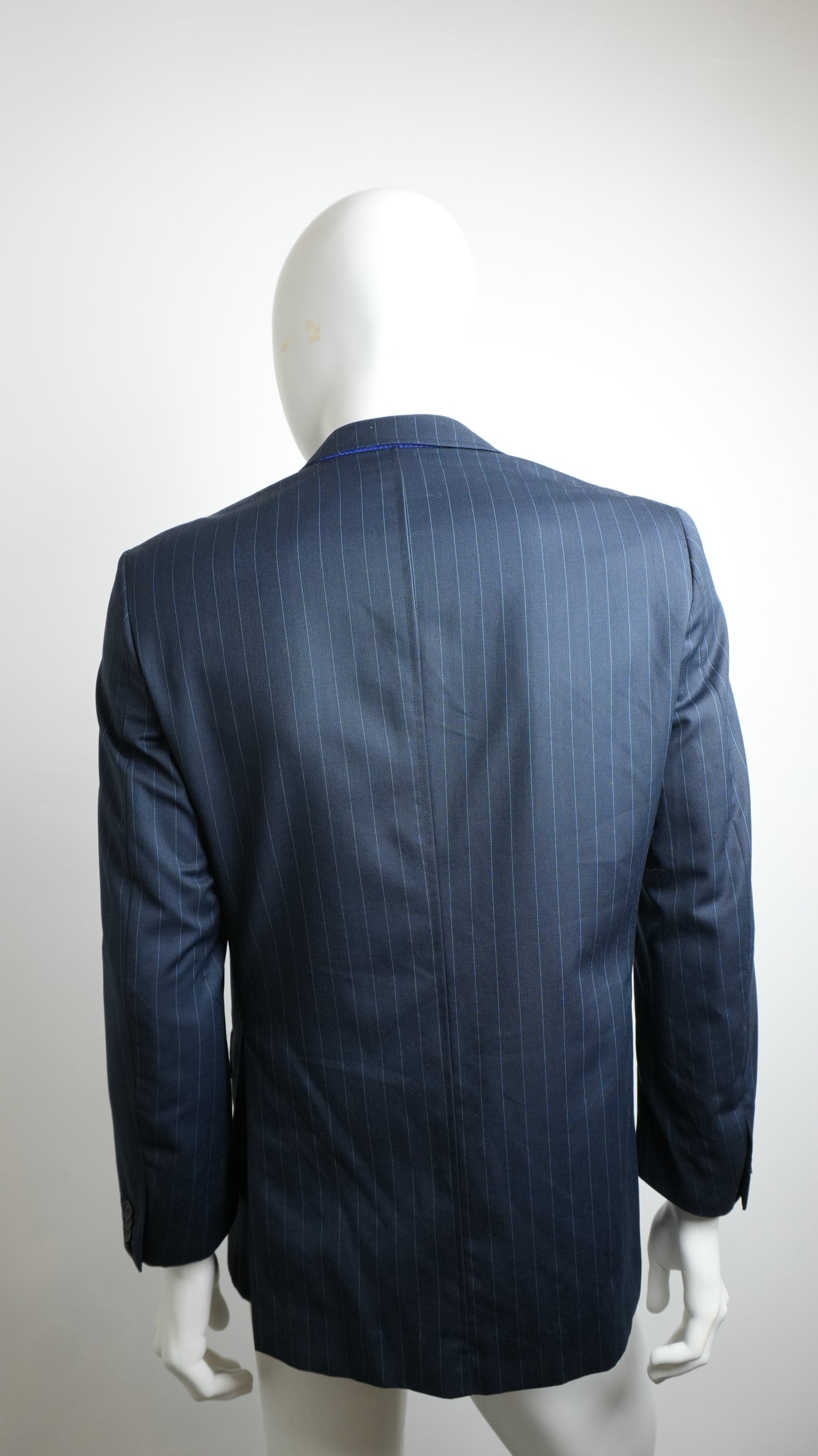 Giacca Uomo Etro Milano in Pura Lana - Gessato Blu Navy - Taglia S