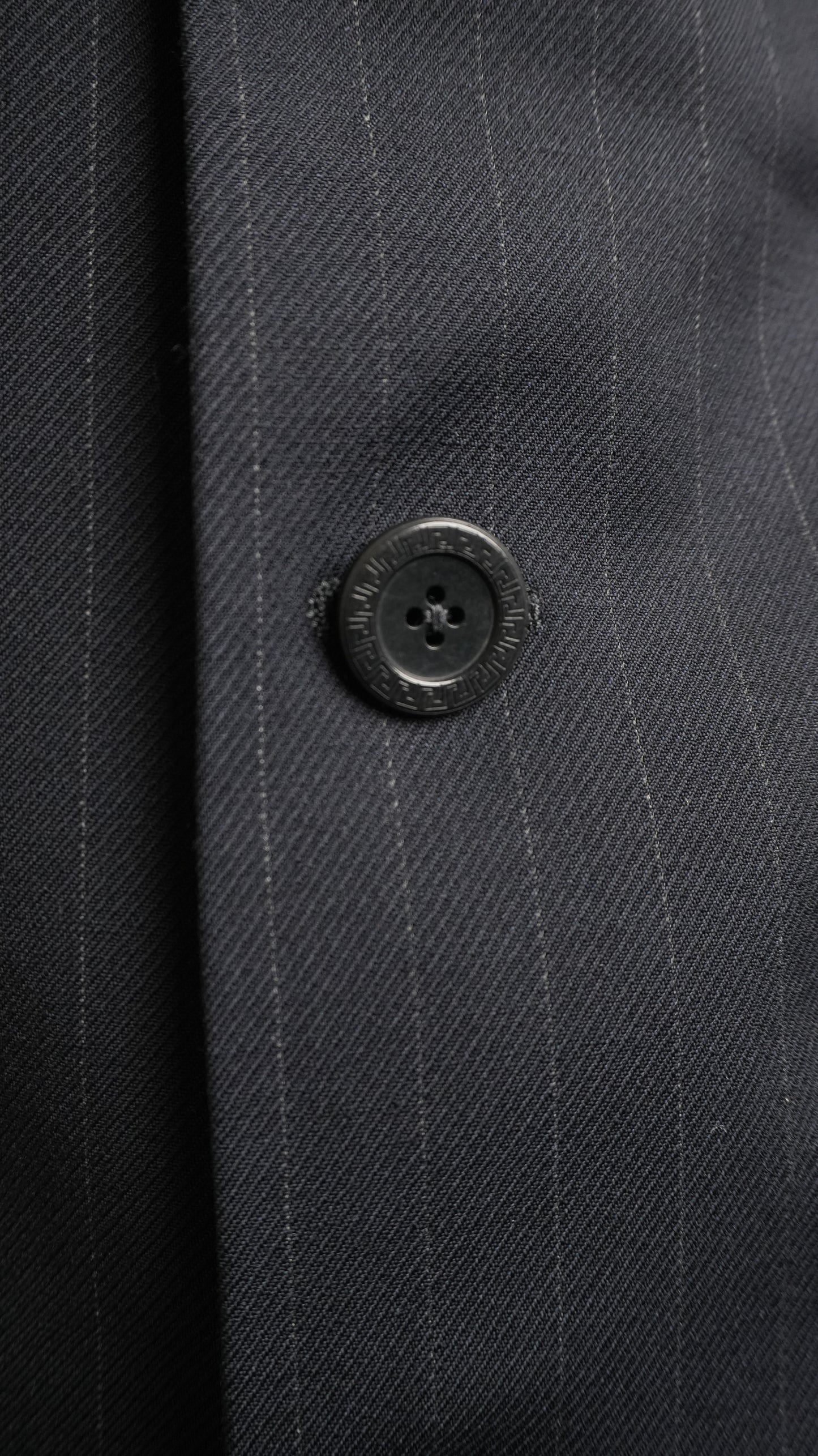 Giacca Uomo Versace Classic V2 in Pura Lana - Gessato Blu - Taglia XXL