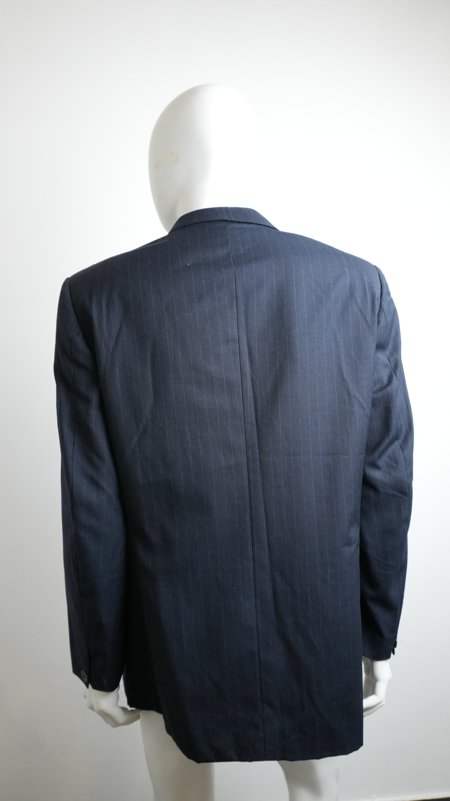 Giacca Uomo Versace Classic V2 in Pura Lana - Gessato Blu - Taglia XXL