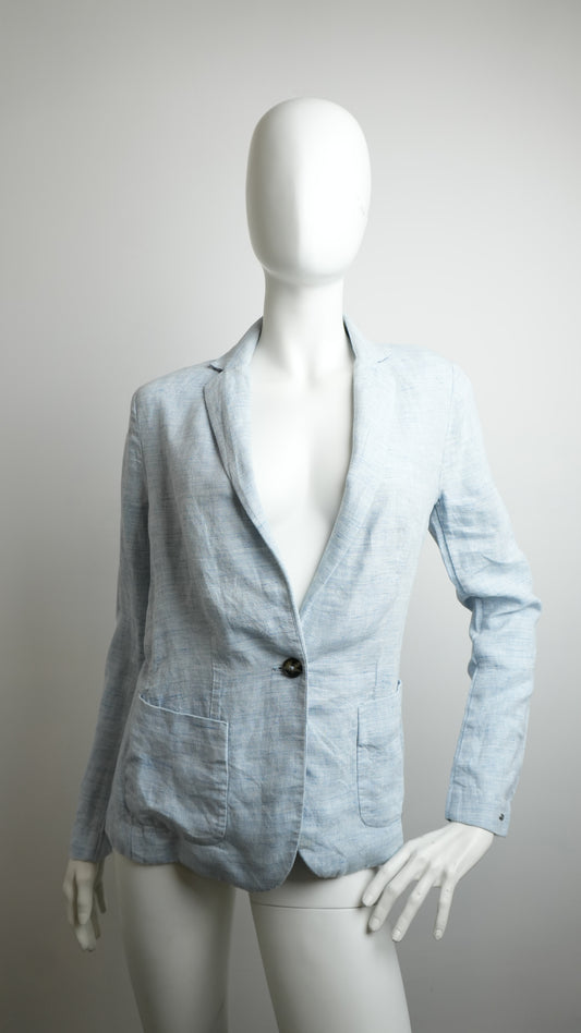 Blazer in Lino Tommy Hilfiger Donna - Azzurro Melange - Taglia M