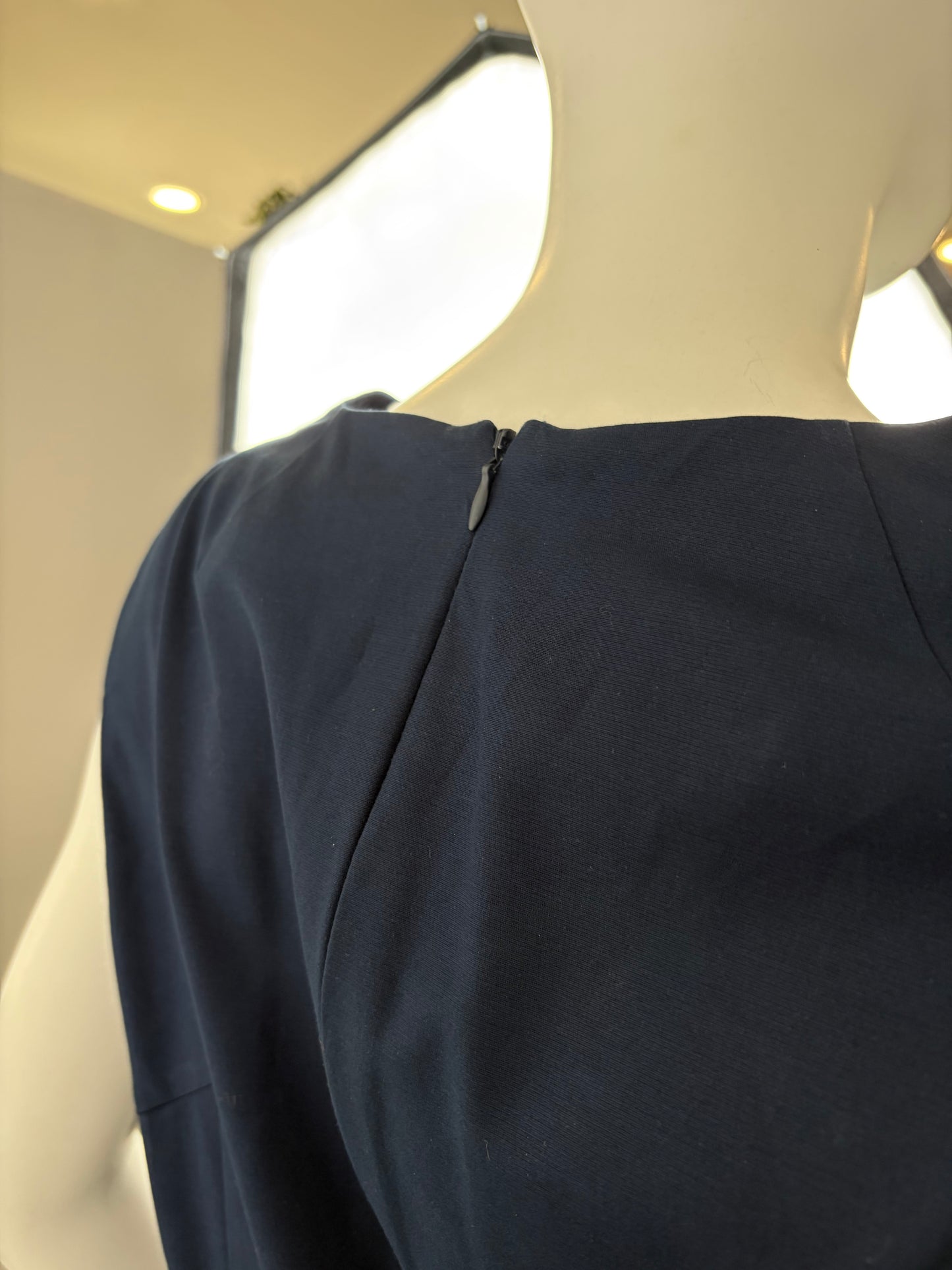 Abito Tubino Luisa Spagnoli Smanicato con Scollo a V - Blu Navy - Taglia L