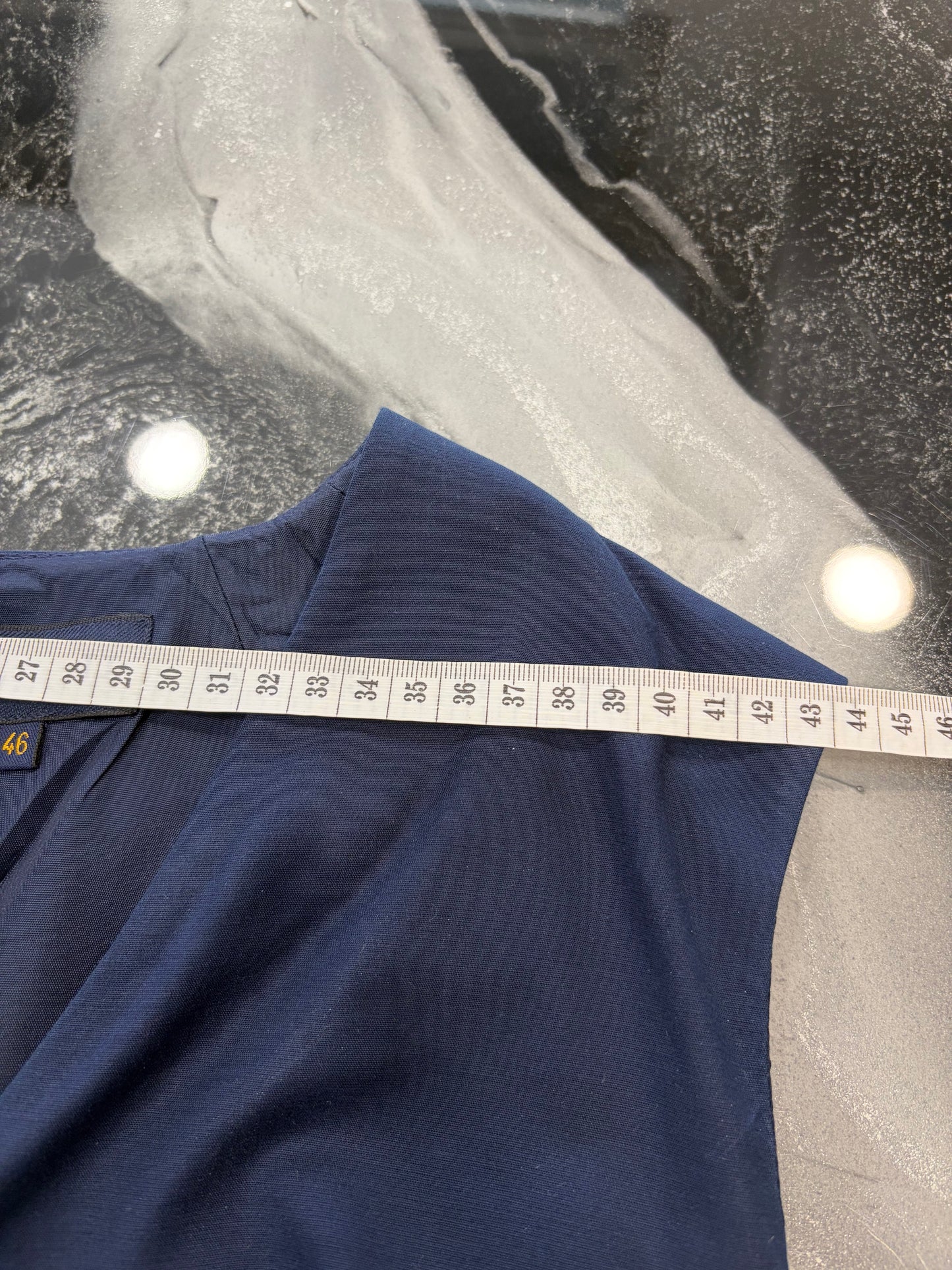 Abito Tubino Luisa Spagnoli Smanicato con Scollo a V - Blu Navy - Taglia L