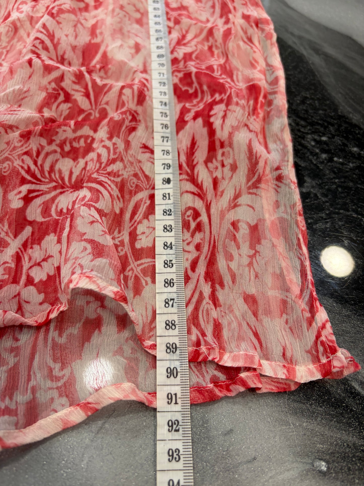 Abito Tunica Marina Rinaldi Basic in 100% Seta - Pattern Damascato Rosso taglia L