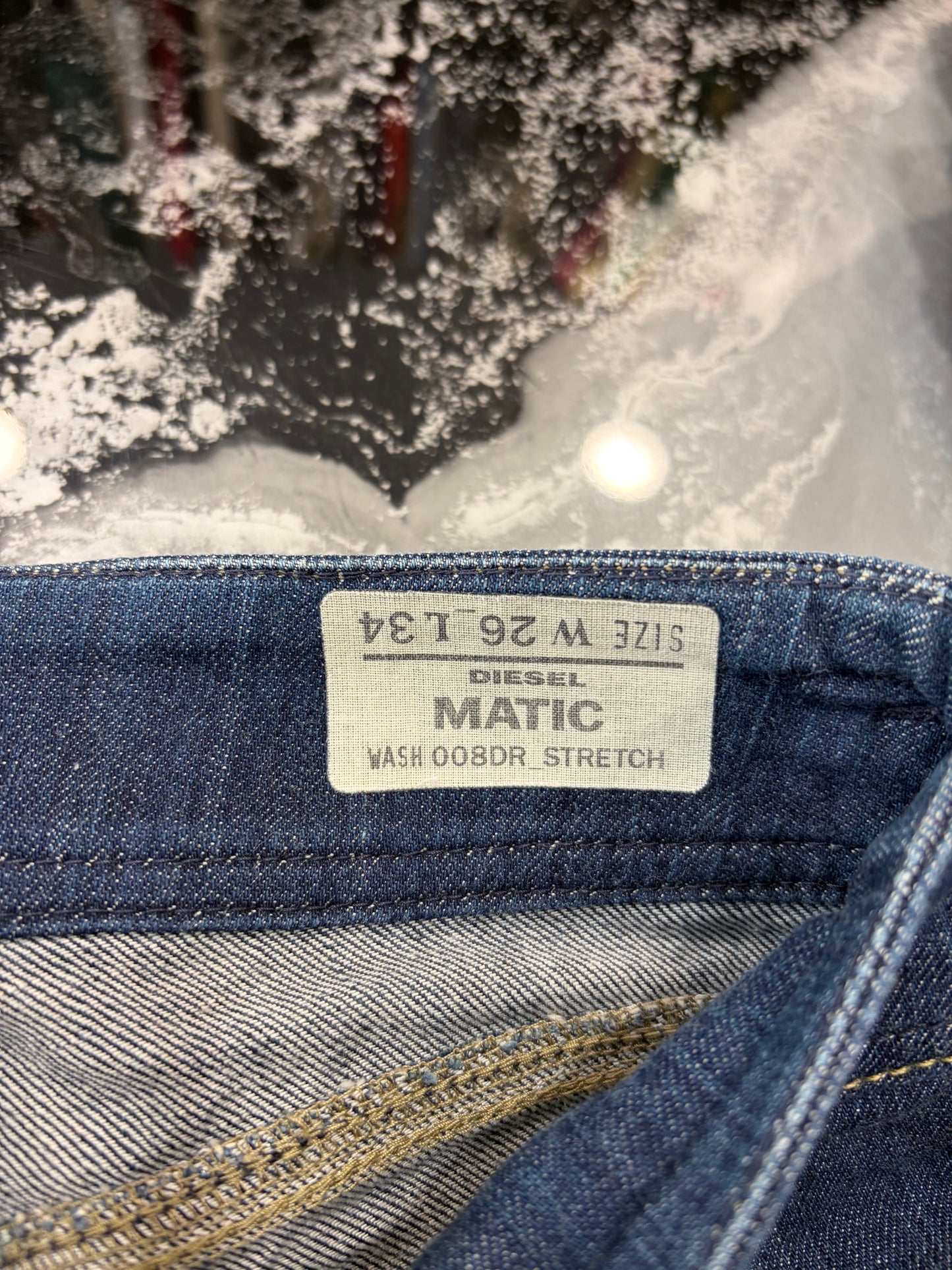 Jeans Diesel Matic Slim Straight Stretch - Blu Scuro Intenso - W26 L34 (Taglia S)