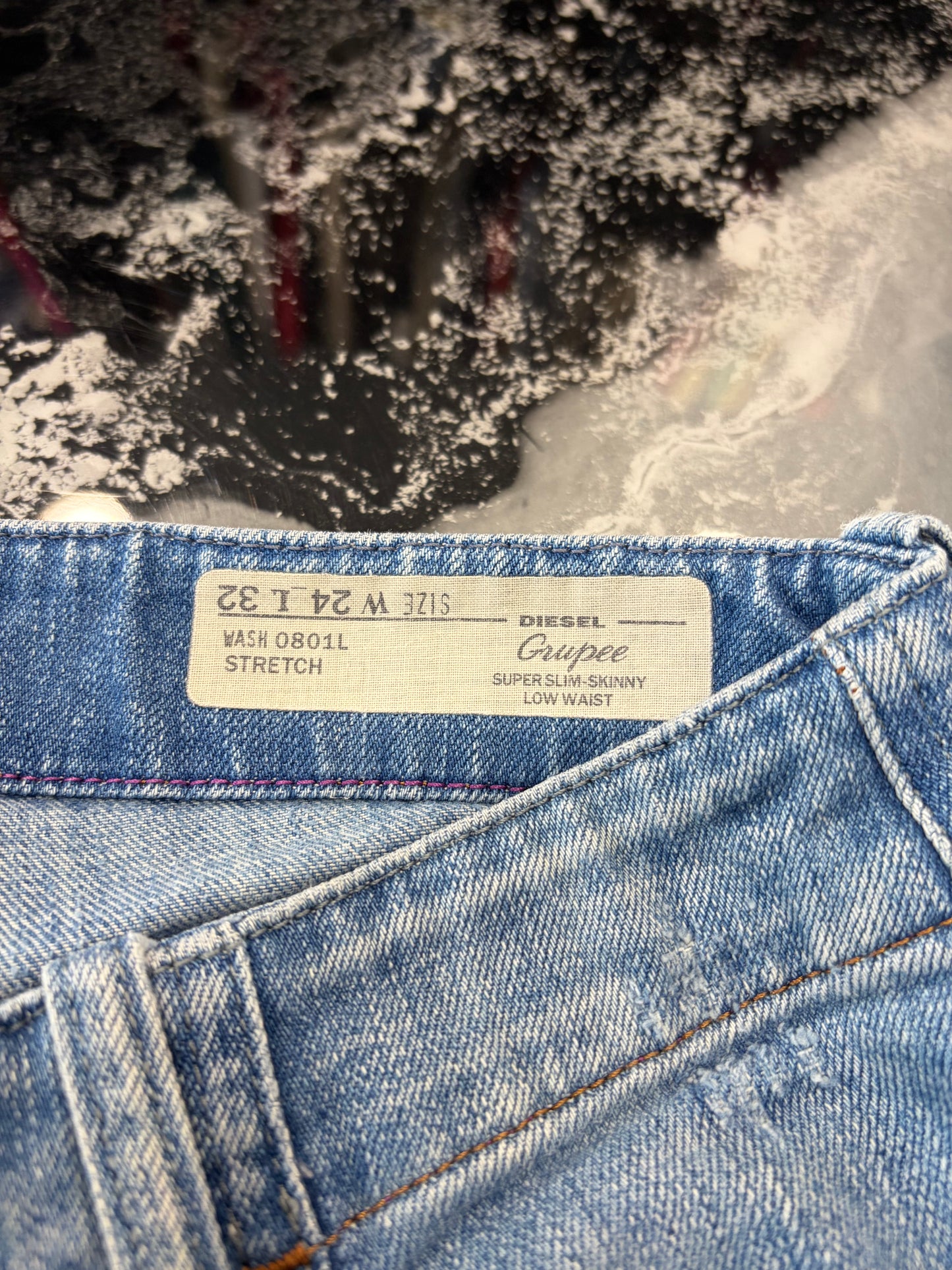 Jeans Diesel Grupee Super Slim-Skinny Stretch - Azzurro Chiaro - W24 L32 (Taglia XS)