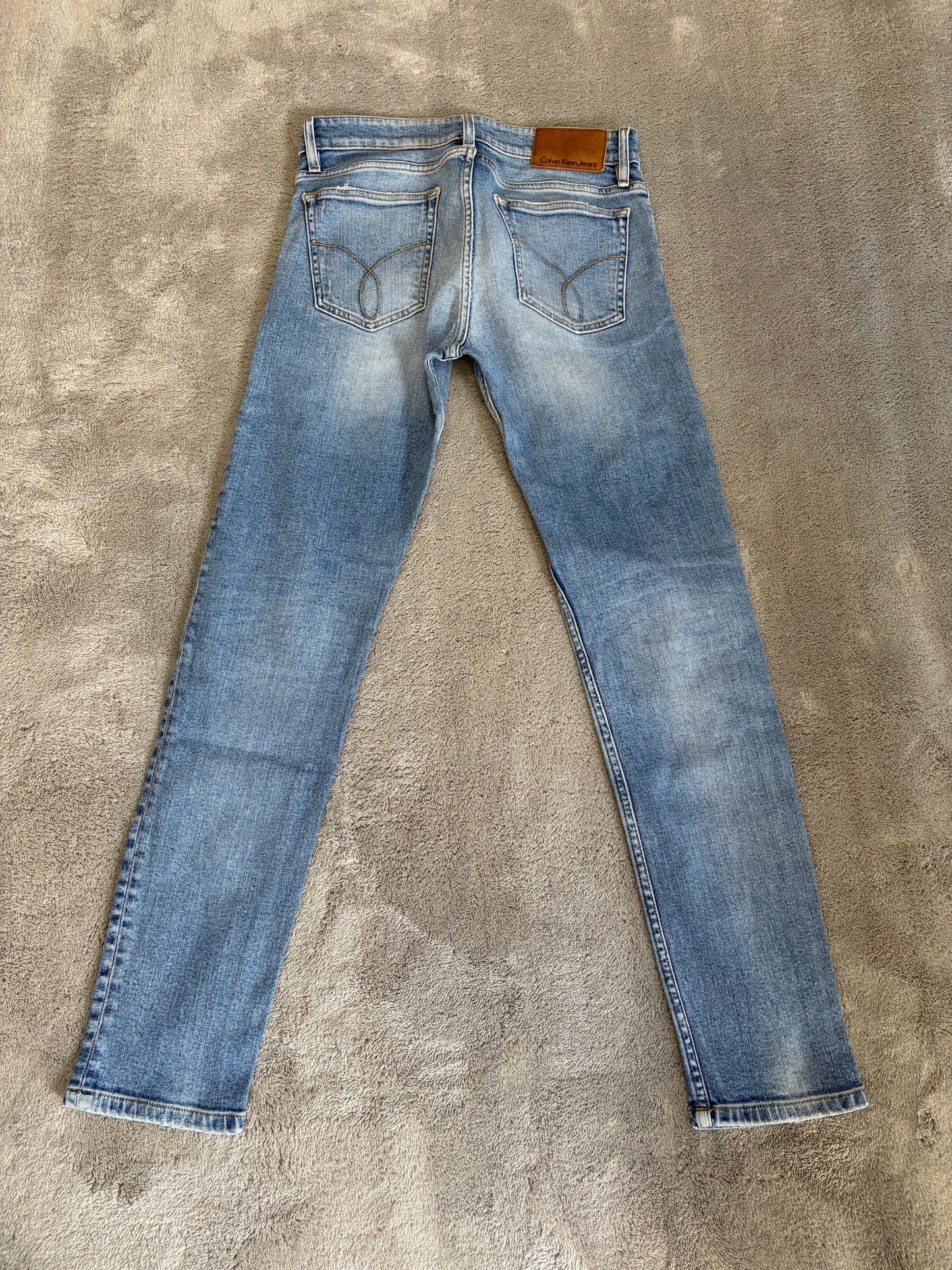 Jeans Calvin Klein Jeans Slim Straight Stretch - Lavaggio Azzurro Chiaro - W30 L32 (Taglia M