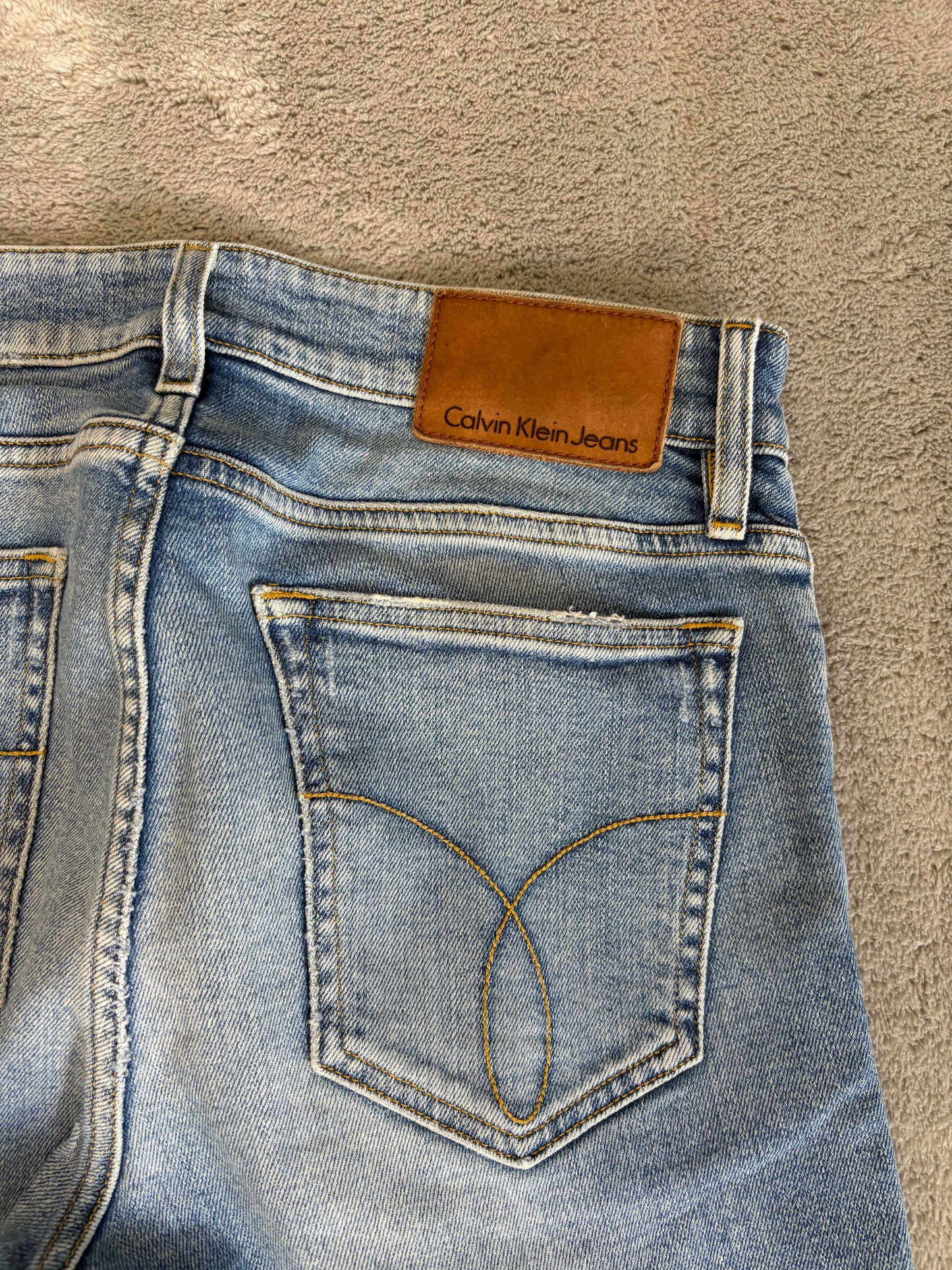 Jeans Calvin Klein Jeans Slim Straight Stretch - Lavaggio Azzurro Chiaro - W30 L32 (Taglia M