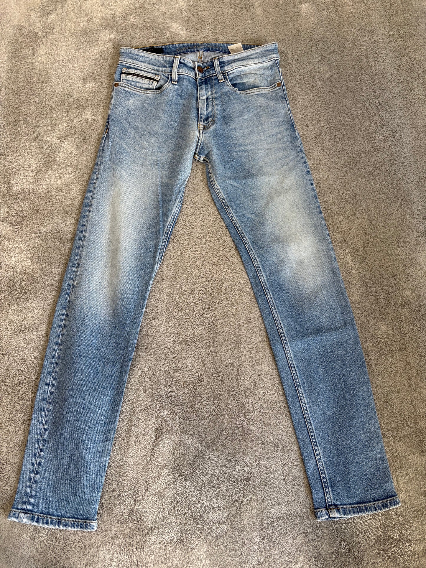 Jeans Calvin Klein Jeans Slim Straight Stretch - Lavaggio Azzurro Chiaro - W30 L32 (Taglia M