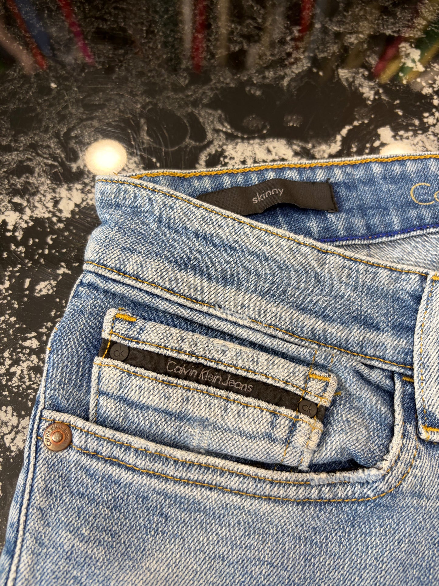 Jeans Calvin Klein Jeans Slim Straight Stretch - Lavaggio Azzurro Chiaro - W30 L32 (Taglia M
