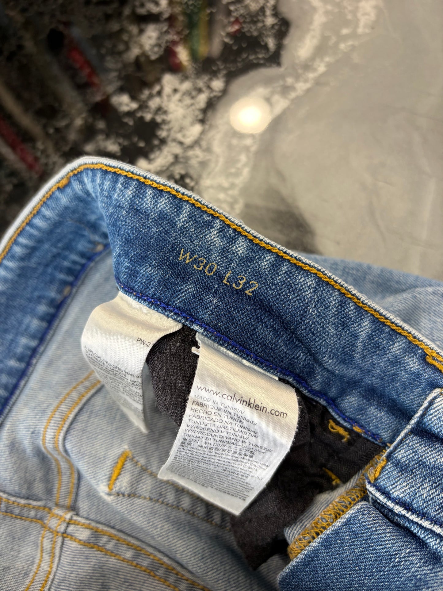 Jeans Calvin Klein Jeans Slim Straight Stretch - Lavaggio Azzurro Chiaro - W30 L32 (Taglia M