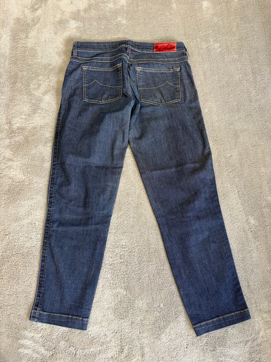 Jeans Jacob Cohën Slim Straight Capri - Lavaggio Scuro Pregiato - W27 (Taglia S)