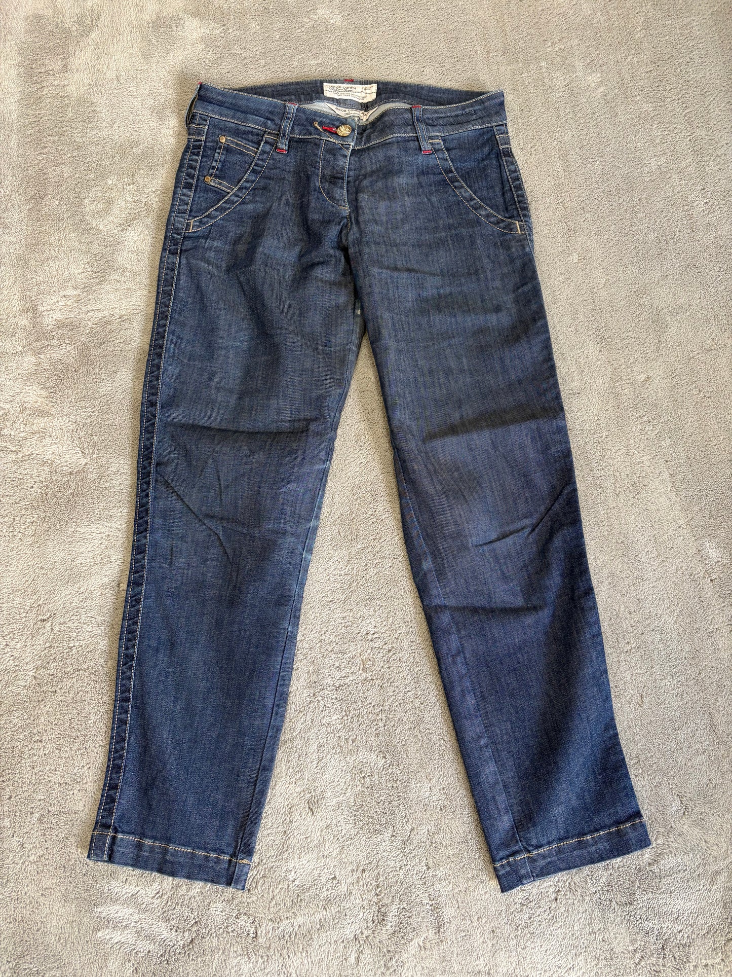 Jeans Jacob Cohën Slim Straight Capri - Lavaggio Scuro Pregiato - W27 (Taglia S)
