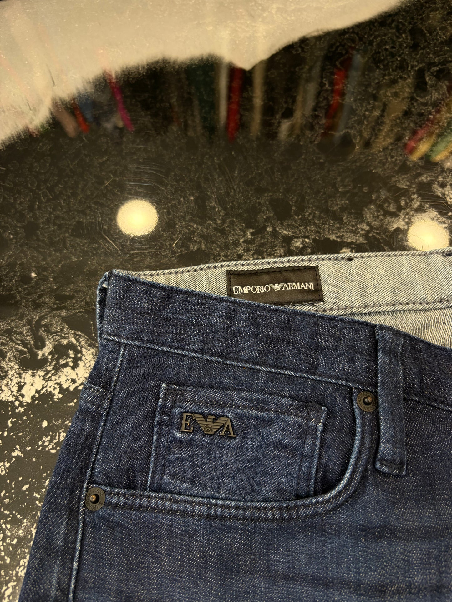 Jeans Emporio Armani Uomo Slim Fit - Lavaggio Blu Scuro Intenso - W29