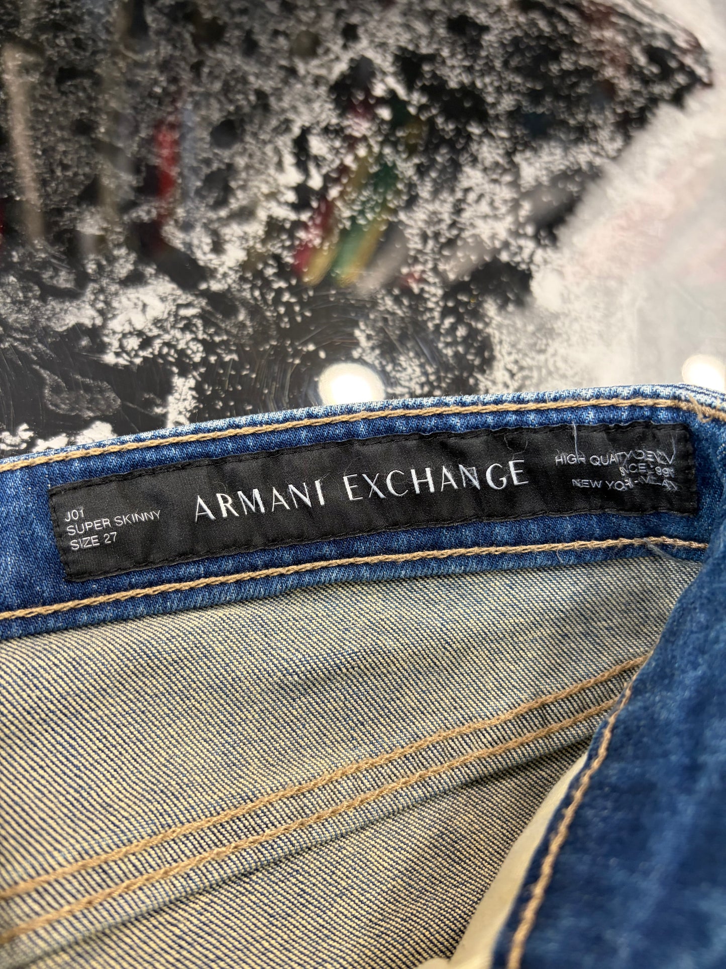 Jeans Armani Exchange J01 Super Skinny Stretch - Lavaggio Medio Vintage - W27 (Taglia S)