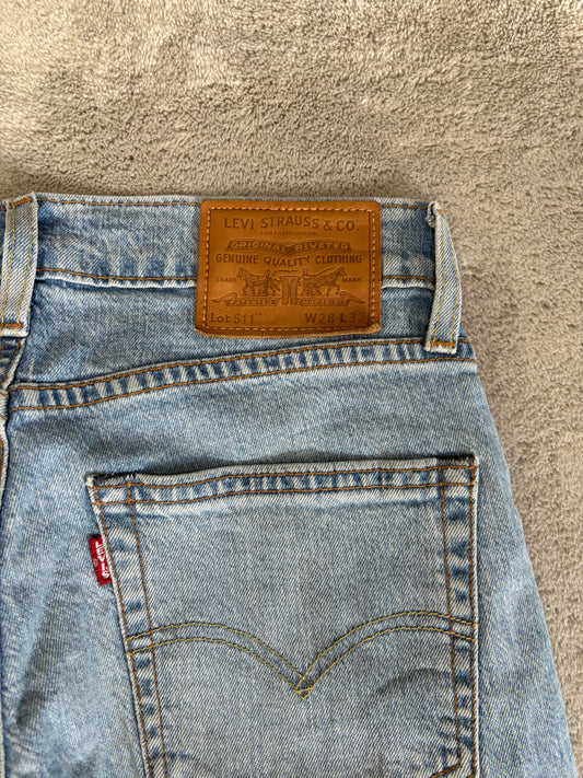 Jeans Levi's Premium 511 Slim Fit - Lavaggio Azzurro Chiaro Vintage - W28 L32 (Taglia S)