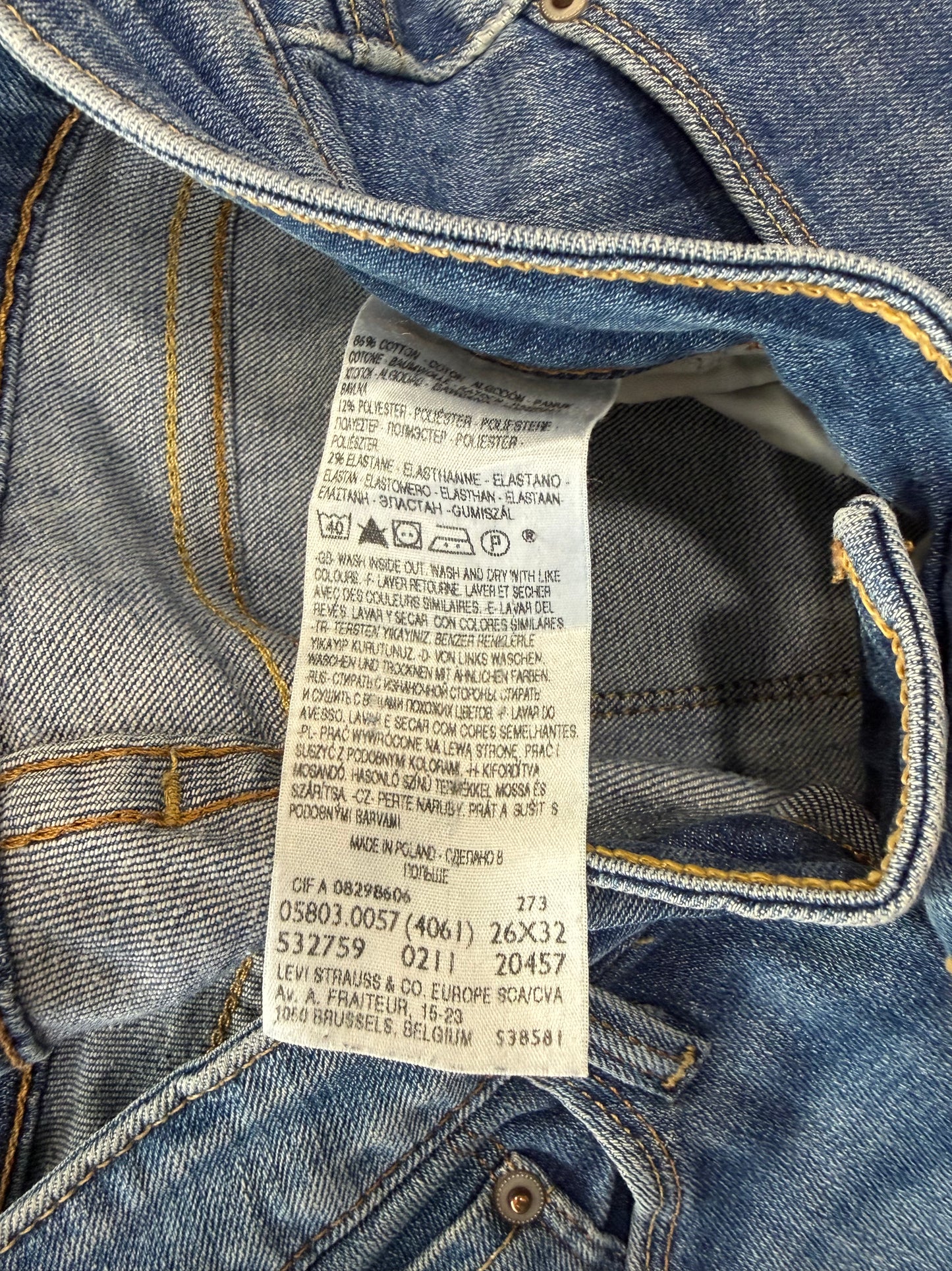 Jeans Levi's Curve ID Bold Curve Skinny Stretch - Lavaggio Medio Vintage - W26 L32 (Taglia XS)