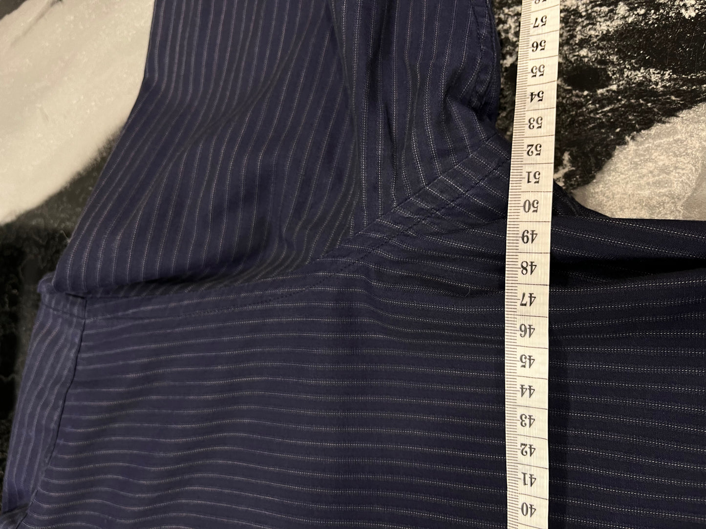 Dolce & Gabbana Men's Midnight Blue Pinstripe Shirt - Size M