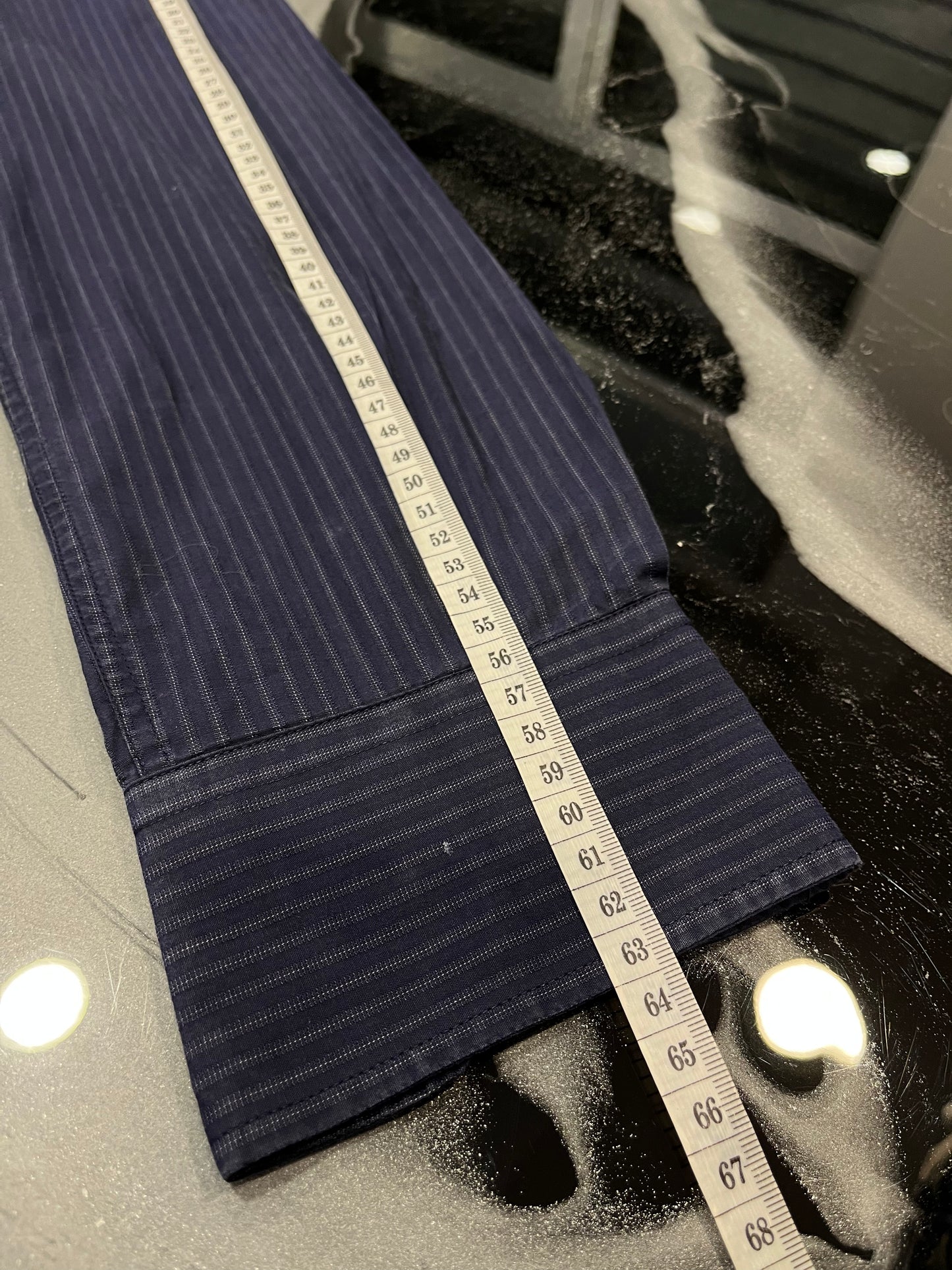 Dolce & Gabbana Men's Midnight Blue Pinstripe Shirt - Size M