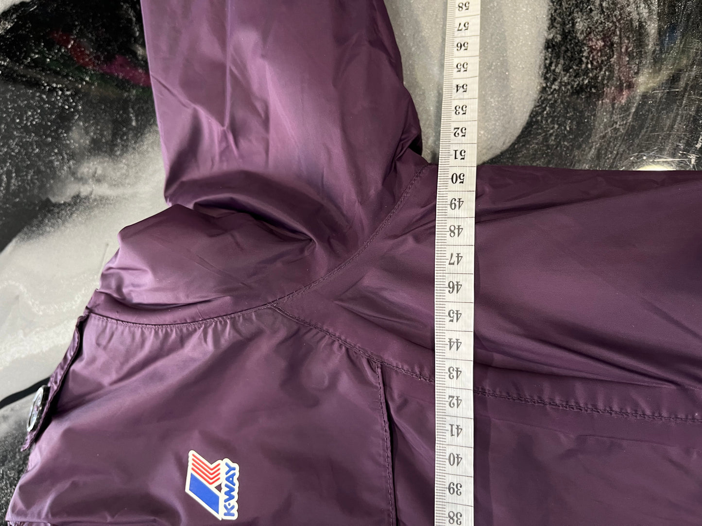 K-Way Women's Double-Breasted Purple Trench Coat with Belt - Size S