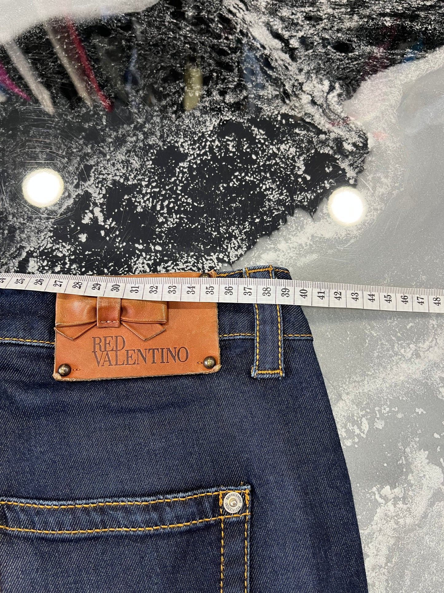 Jeans RED Valentino Bootcut Indigo - Dettaglio Fiocco - Taglia M (29)
